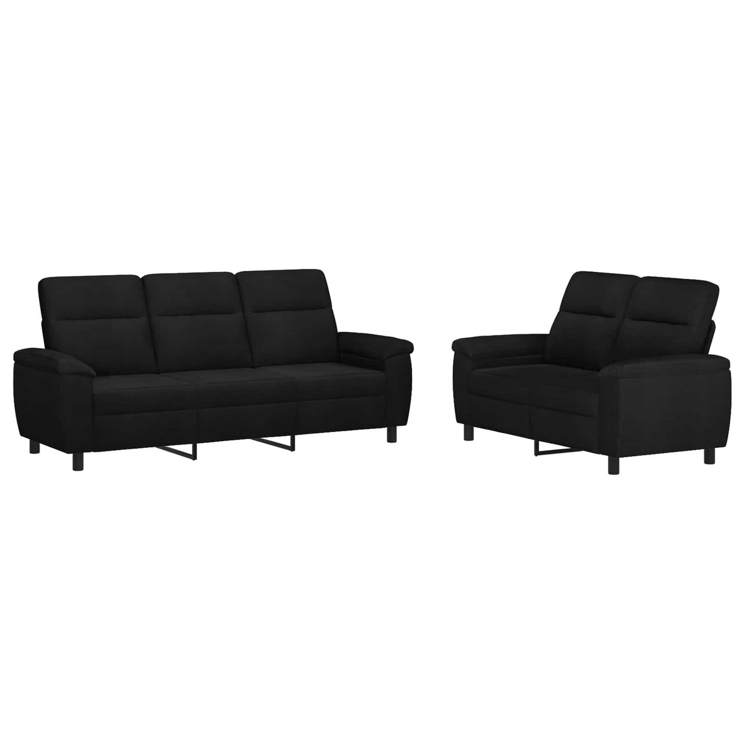 vidaXL Σετ Καναπέ 2 pcs Μαύρο Ύφασμα