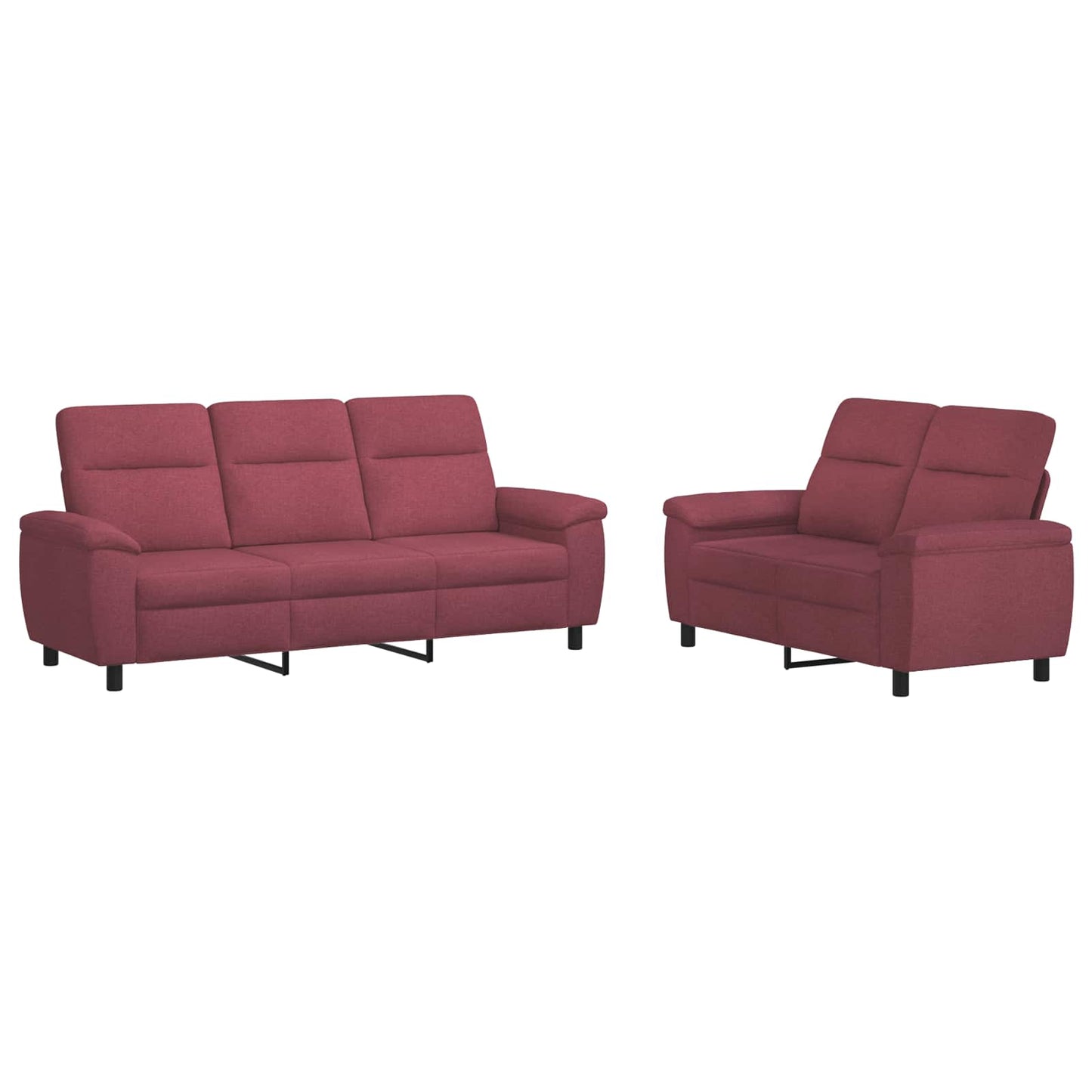 vidaXL Σετ Καναπέ 2 pcs Κόκκινο Ύφασμα
