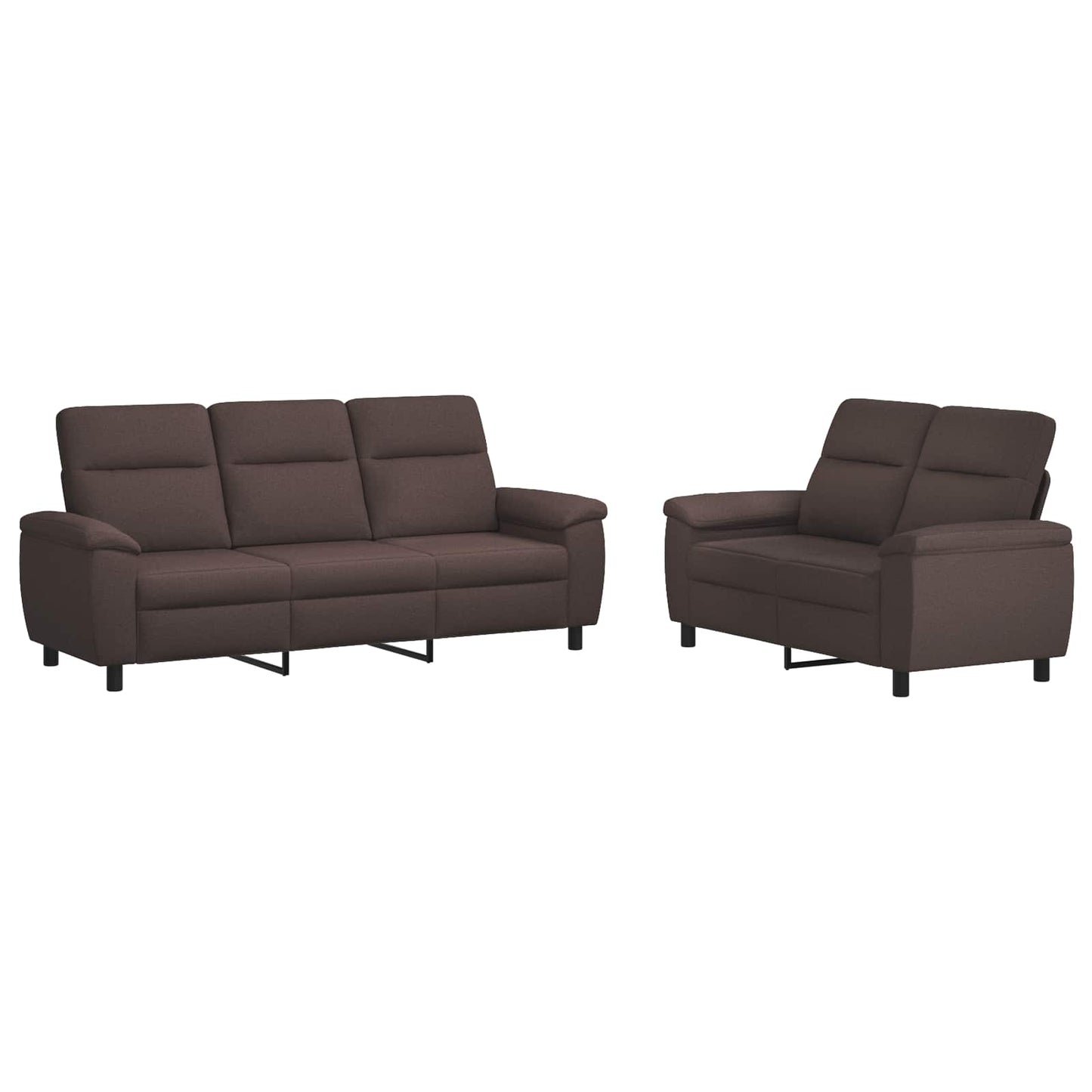 vidaXL Σετ Καναπέ 2 pcs Σκούρο Καφέ Ύφασμα