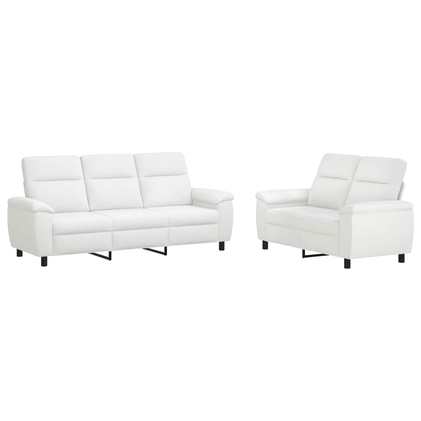 vidaXL Σετ Καναπέ 2 pcs Λευκό Ύφασμα