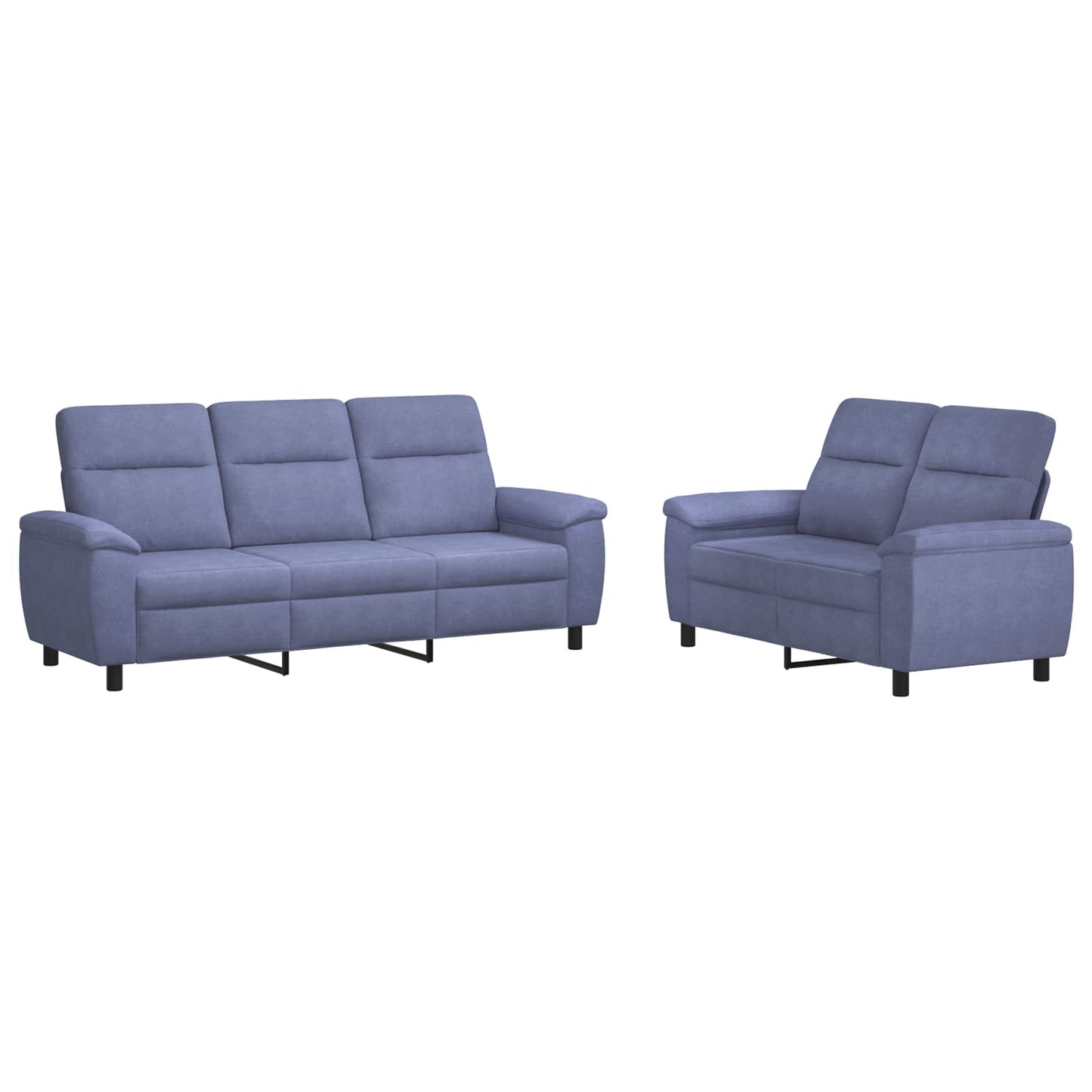 vidaXL Σετ Καναπέ 2 pcs Μπλε τζην Ύφασμα