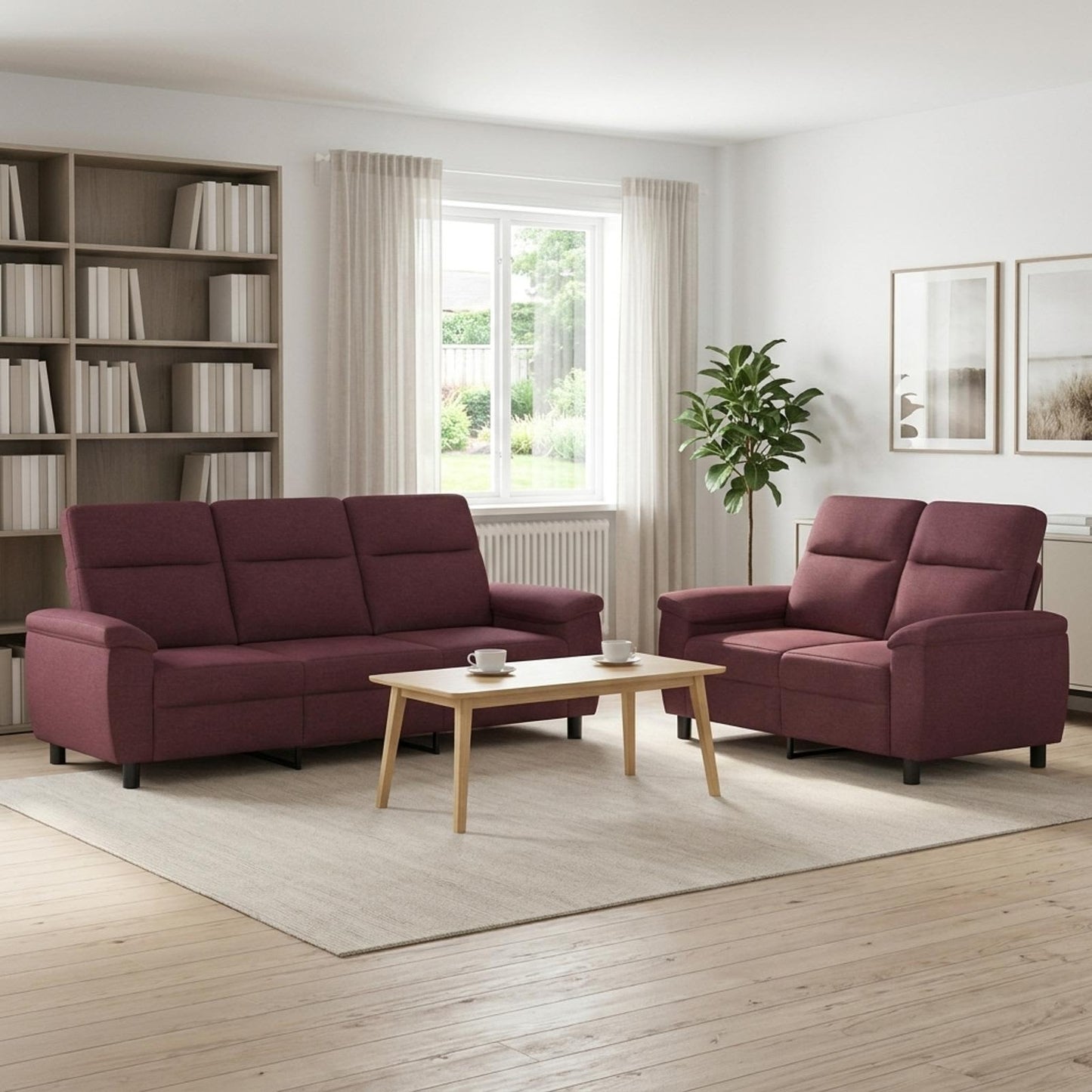 vidaXL Σετ Καναπέ 2 pcs Μοβ Ύφασμα