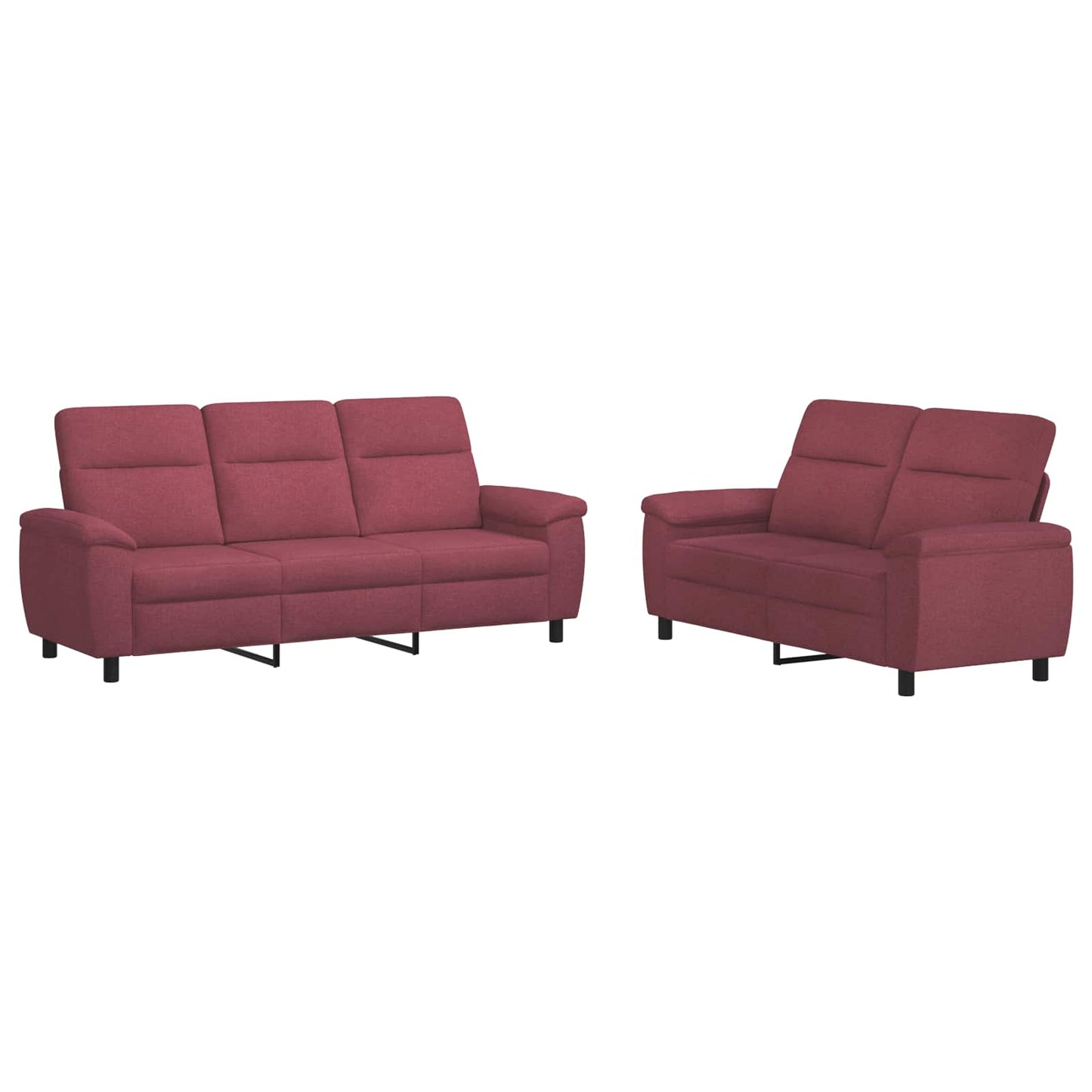vidaXL Σετ Καναπέ 2 pcs Κόκκινο Ύφασμα