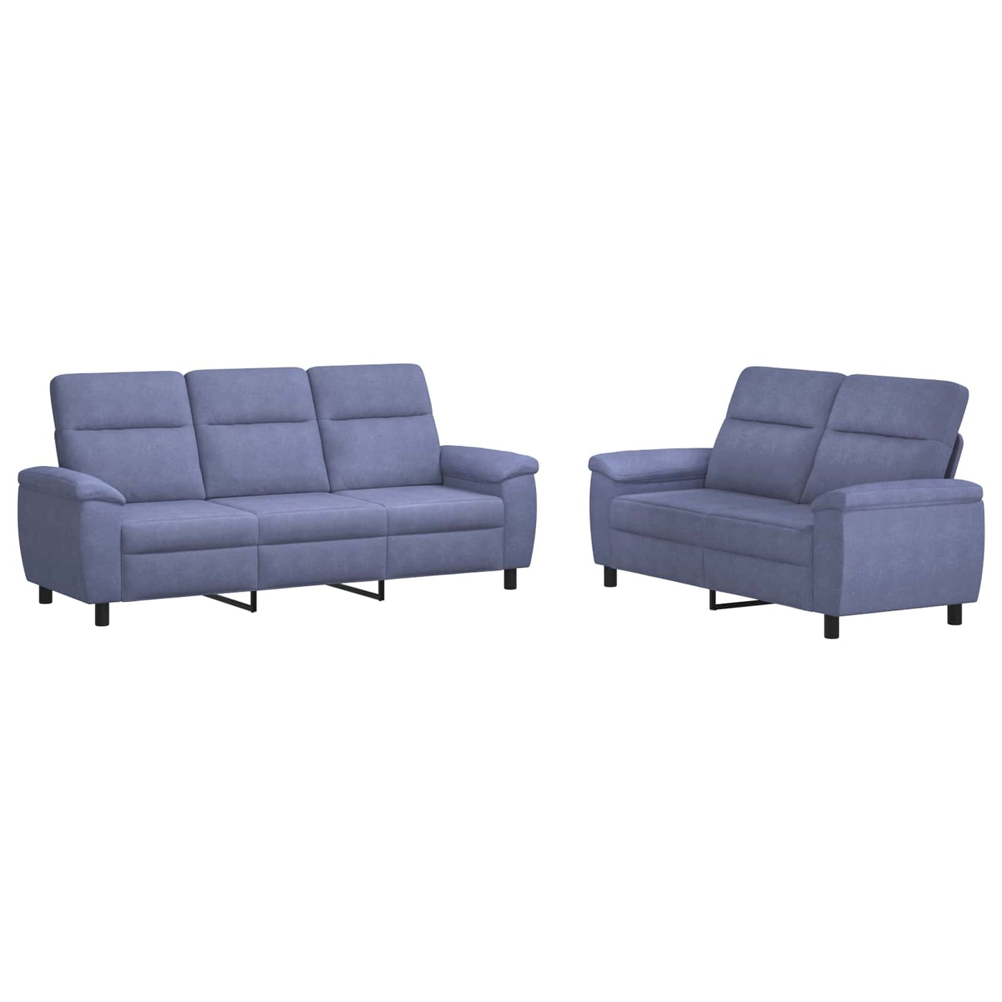 vidaXL Σετ Καναπέ 2 pcs Μπλε τζην Ύφασμα