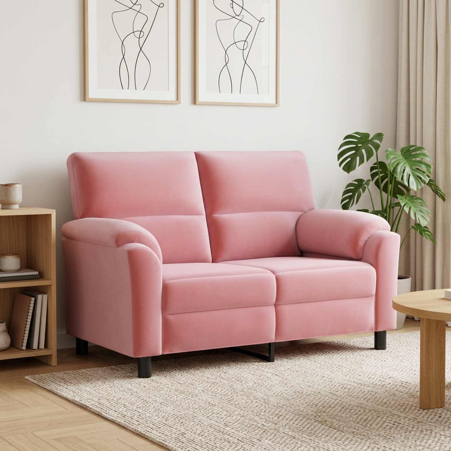 vidaXL Καναπές Ροζ 154 x 85 x 93 εκ Βελούδο