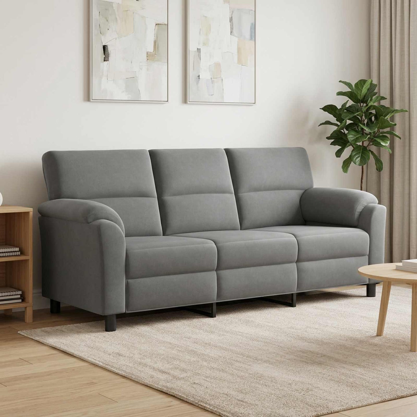 vidaXL Καναπές Σκούρο Γκρι 214 x 85 x 93 εκ Βελούδο