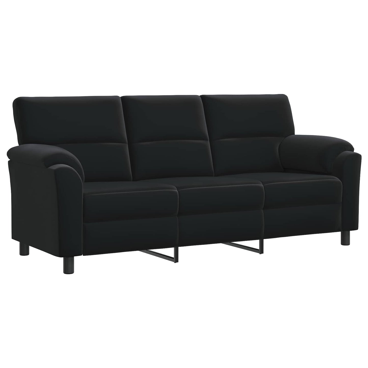 vidaXL Καναπές Μαύρο 214 x 85 x 93 εκ Βελούδο