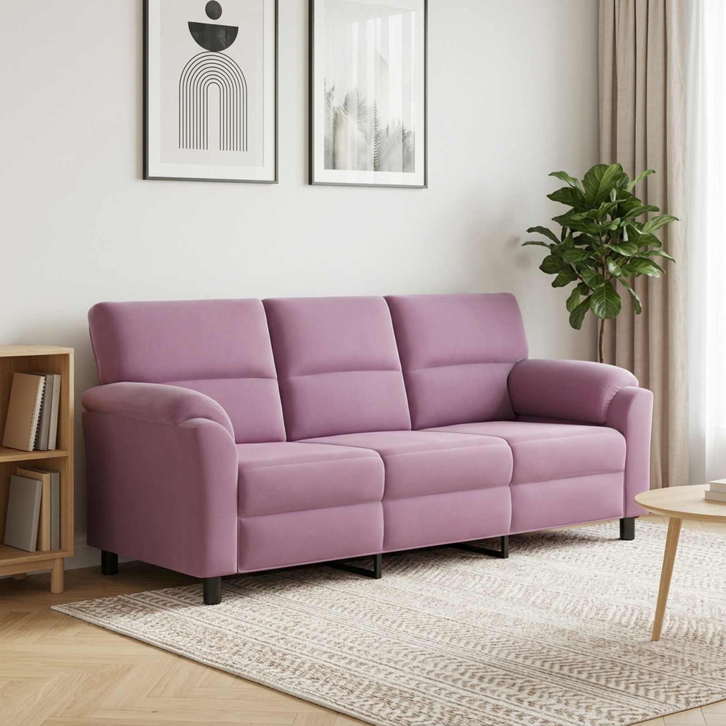 vidaXL Καναπές Μοβ 214 x 85 x 93 εκ Βελούδο