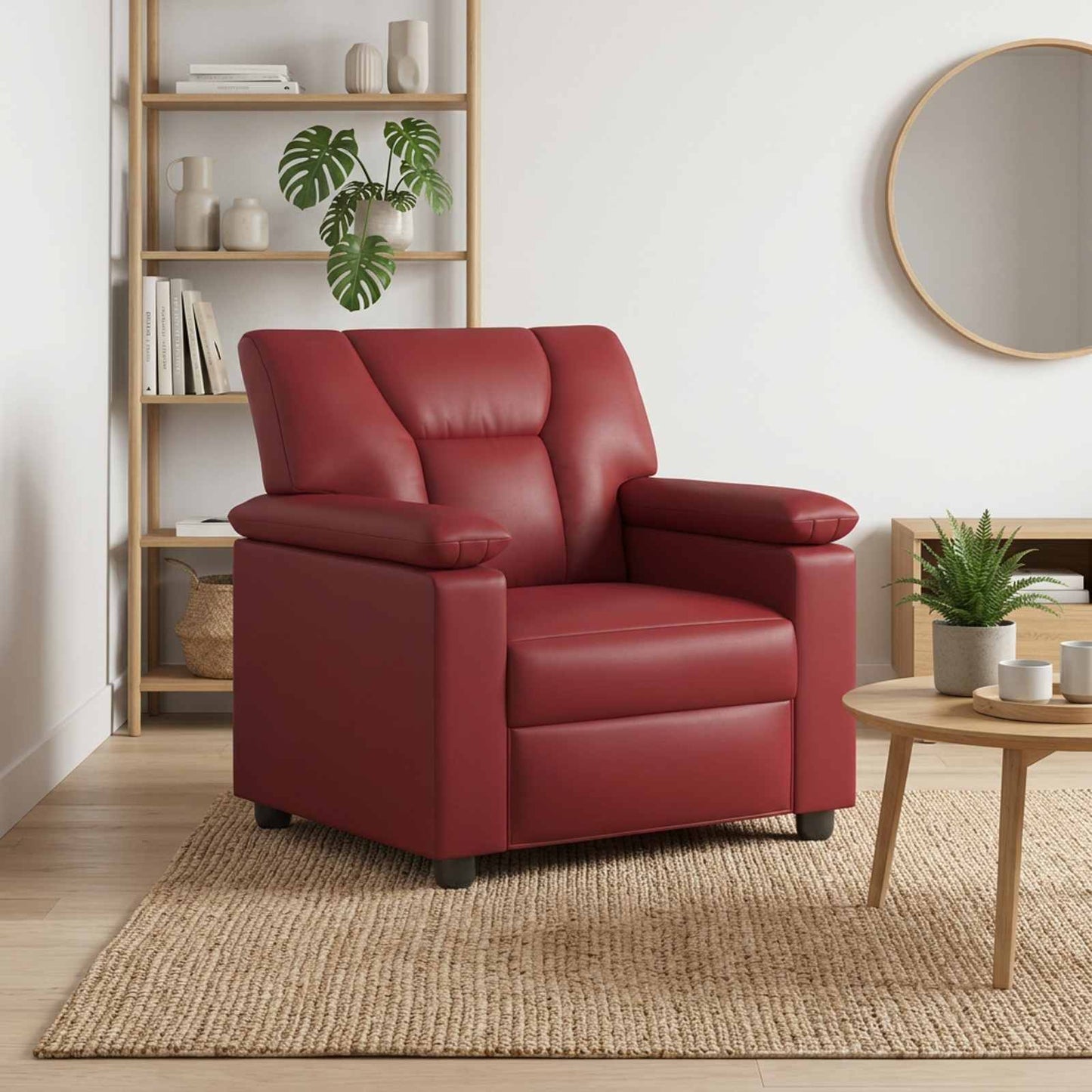 vidaXL Καναπές Κόκκινο 91 x 85 x 93 εκ Τεχνητό Δέρμα