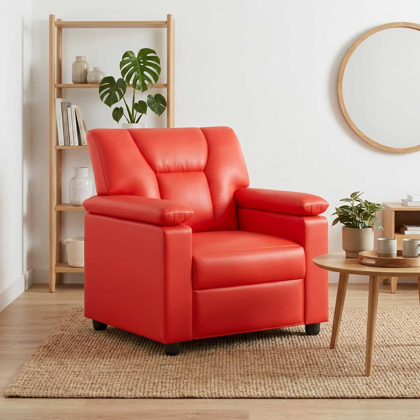 vidaXL Καναπές Κόκκινο 91 x 85 x 93 εκ Τεχνητό Δέρμα