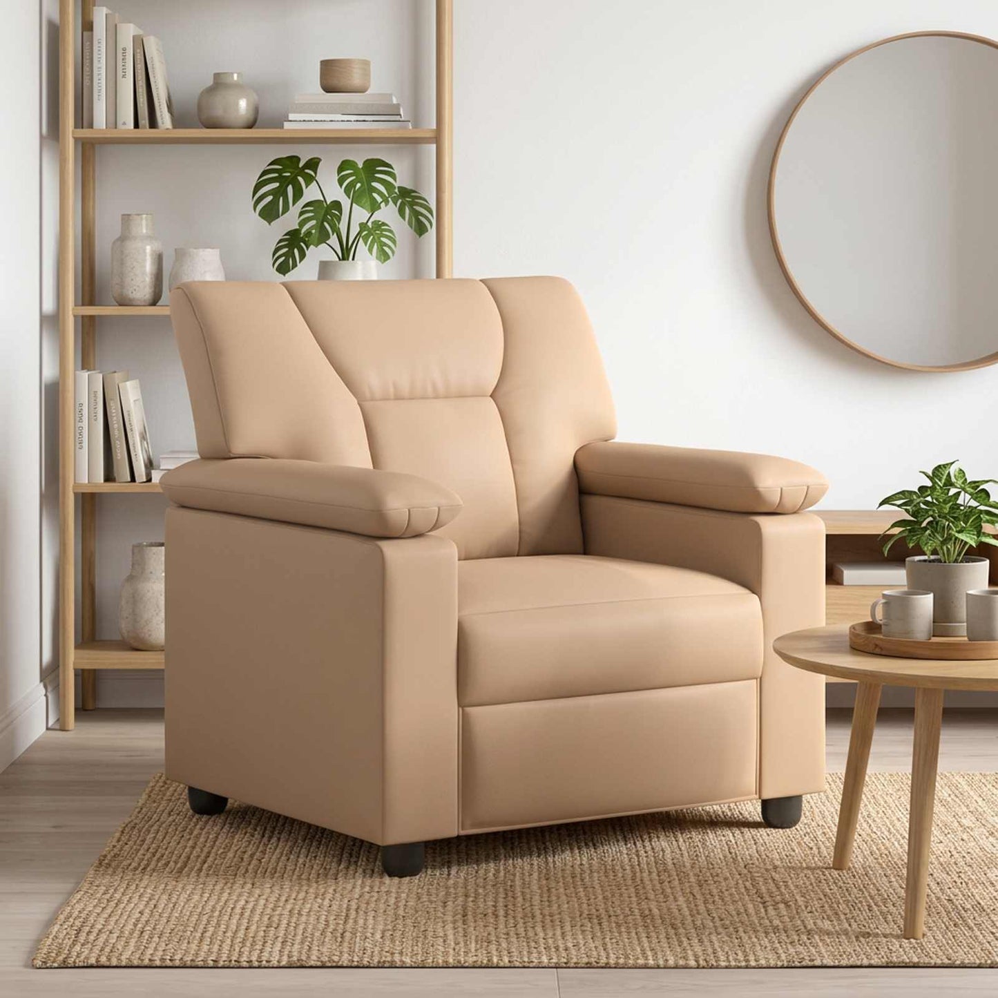 vidaXL Καναπές Καπουτσίνο 91 x 85 x 93 εκ Τεχνητό Δέρμα