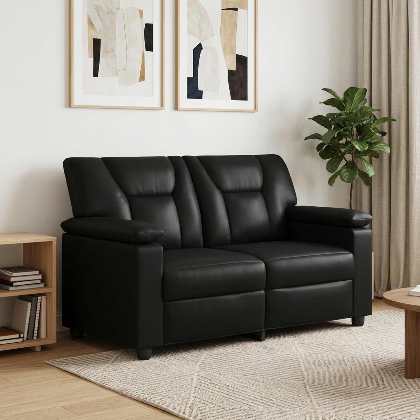 vidaXL Καναπές Μαύρο 151 x 85 x 93 εκ. Τεχνητό Δέρμα