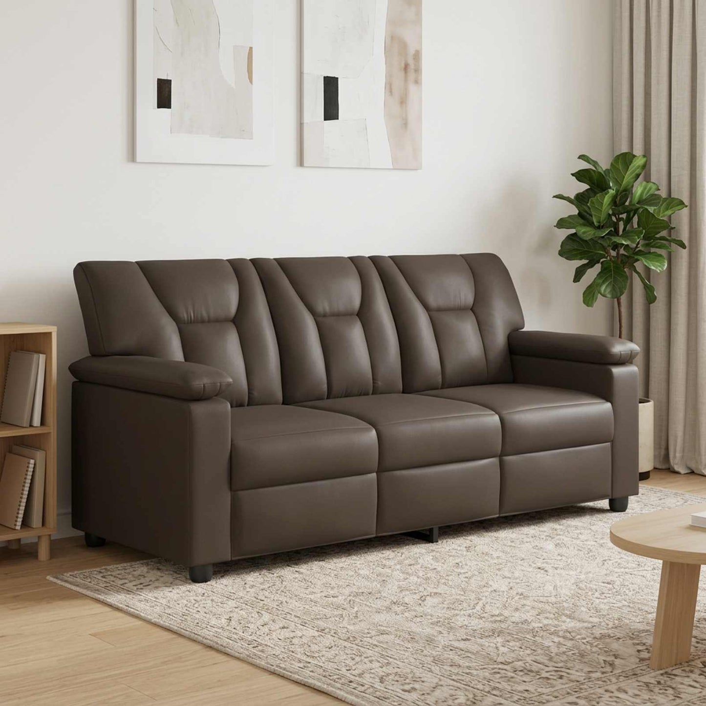 vidaXL Καναπές Γκρι 191 x 85 x 93 εκ. Τεχνητό Δέρμα