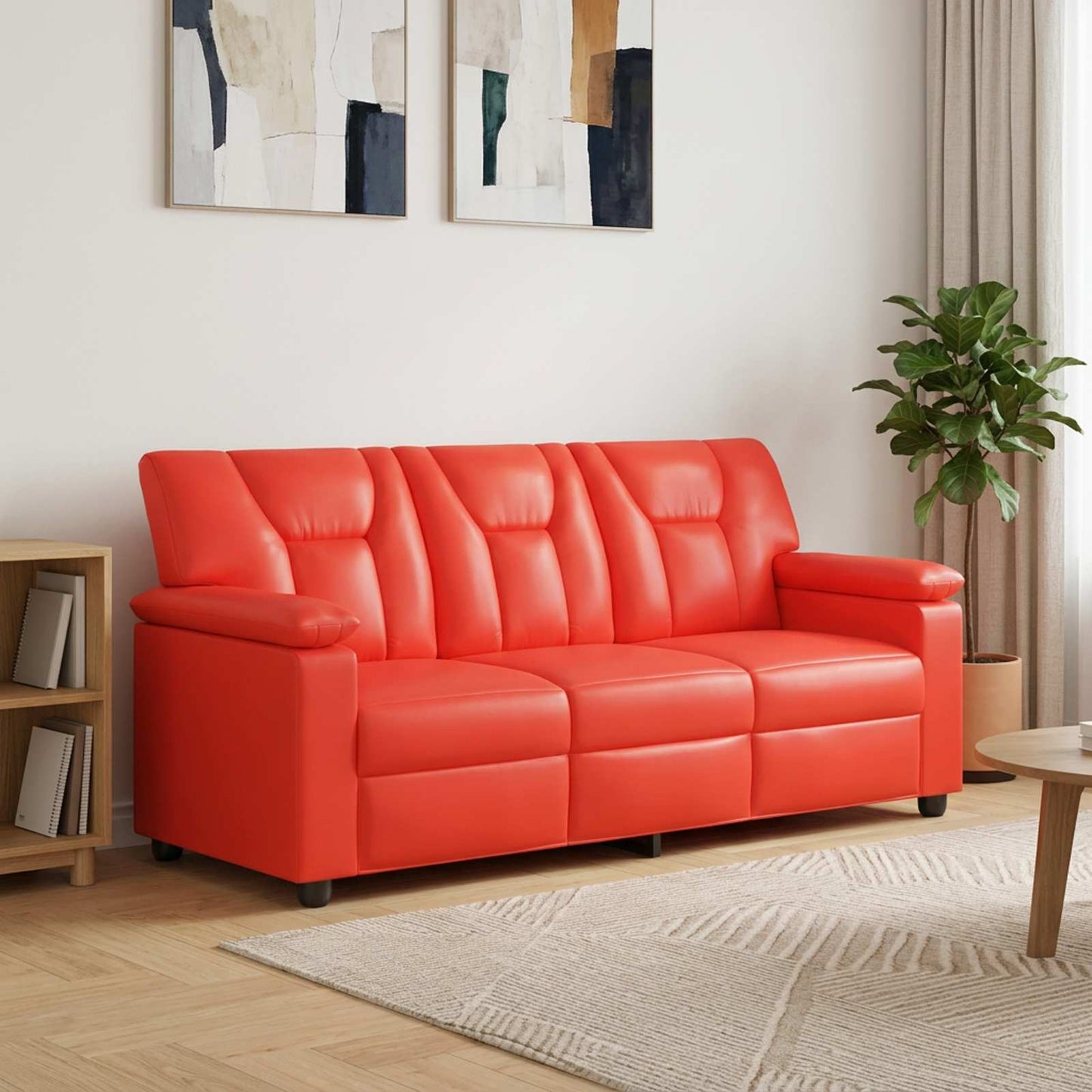 vidaXL Καναπές Κόκκινο 191 x 85 x 93 εκ. Τεχνητό Δέρμα