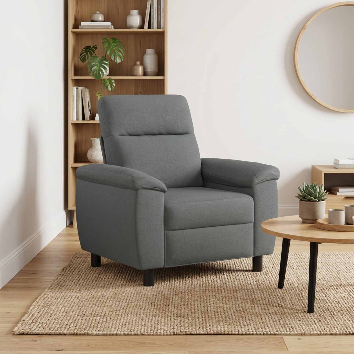 vidaXL Καναπές Σκούρο Γκρι 95 x 90 x 95 εκ Ύφασμα