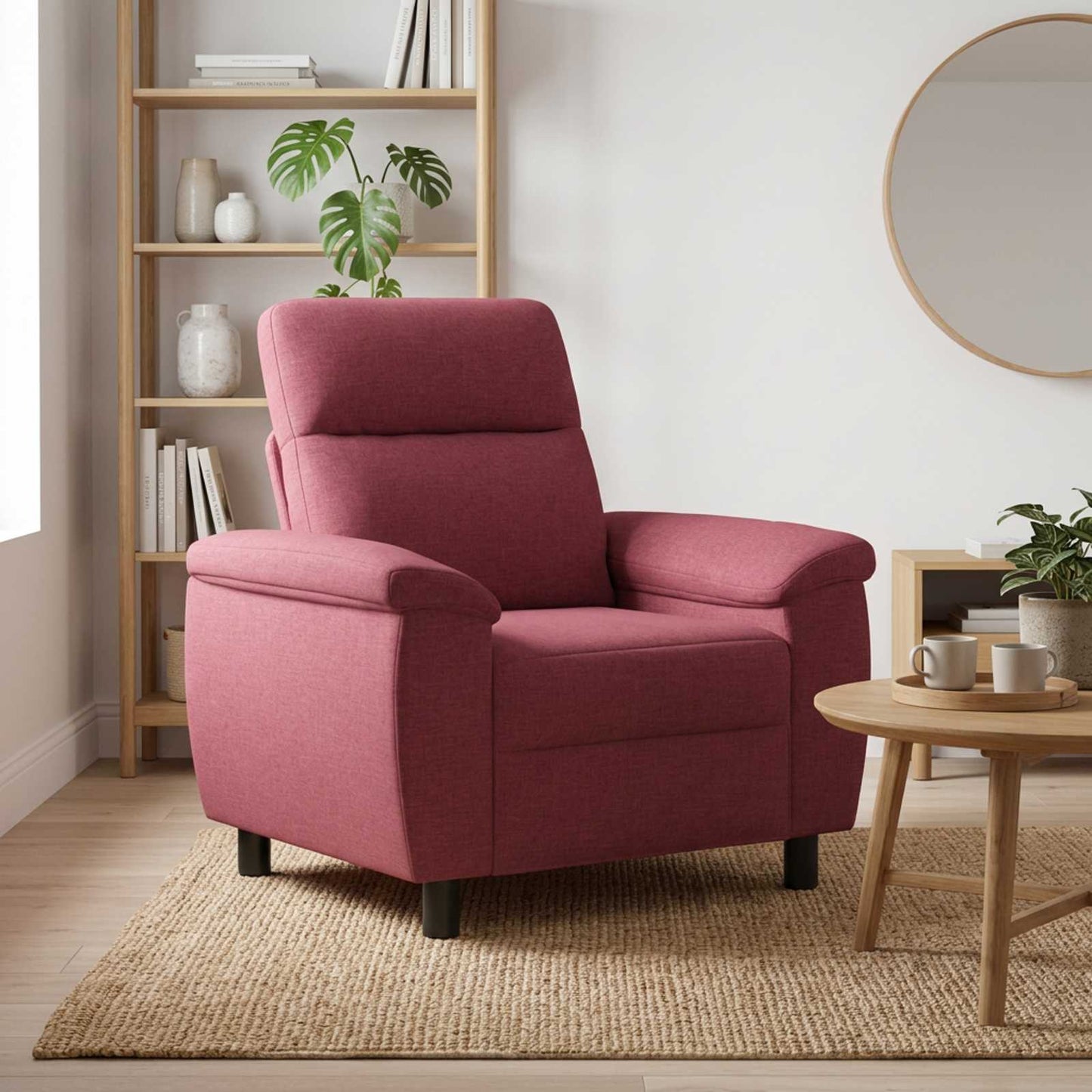 vidaXL Καναπές Κόκκινο 95 x 90 x 95 εκ Ύφασμα