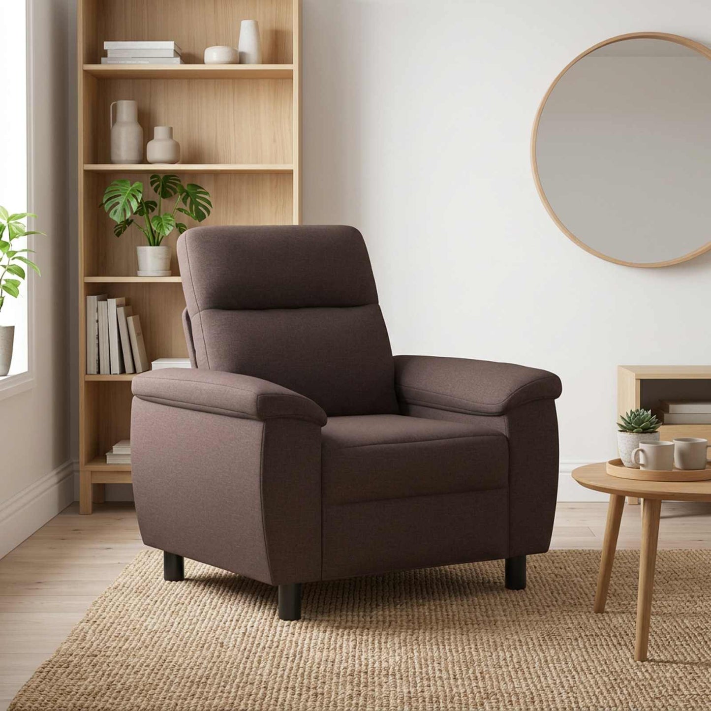 vidaXL Καναπές Σκούρο Καφέ 95 x 90 x 95 εκ Ύφασμα