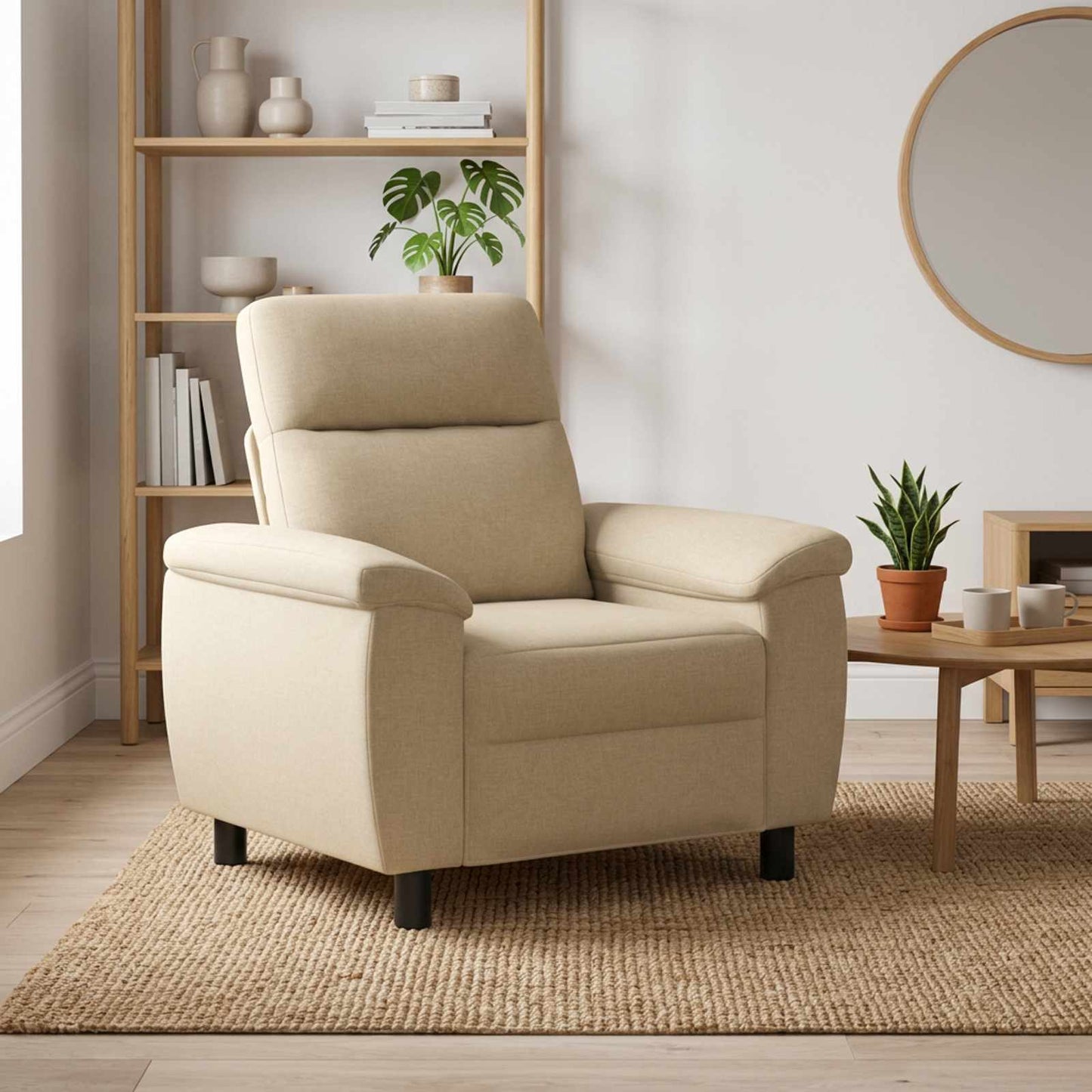 vidaXL Καναπές Κρεμ 95 x 90 x 95 εκ Ύφασμα