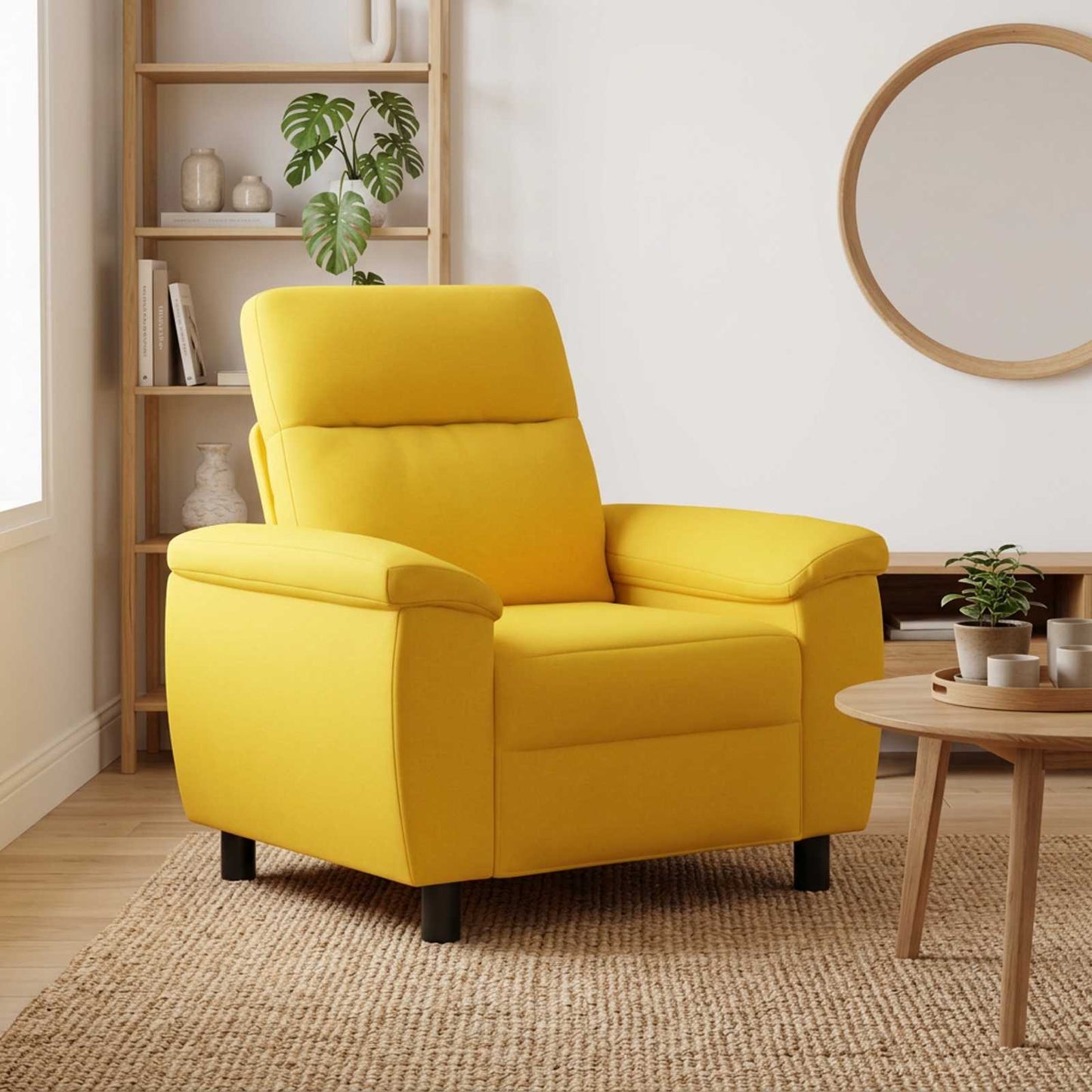 vidaXL Καναπές Απαλό Κίτρινο 95 x 90 x 95 εκ Ύφασμα