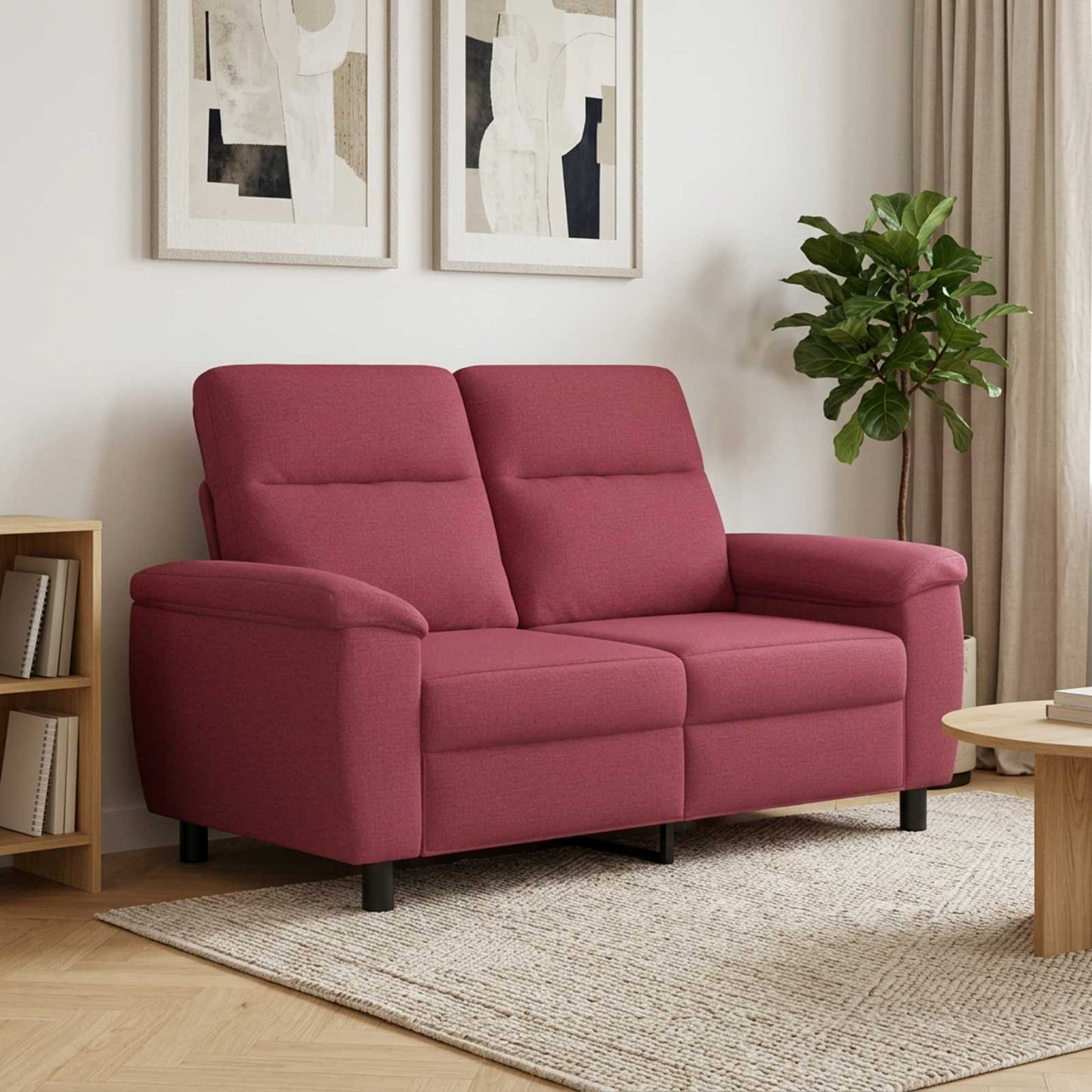 vidaXL Καναπές Κόκκινο 158 x 90 x 95 εκ Ύφασμα