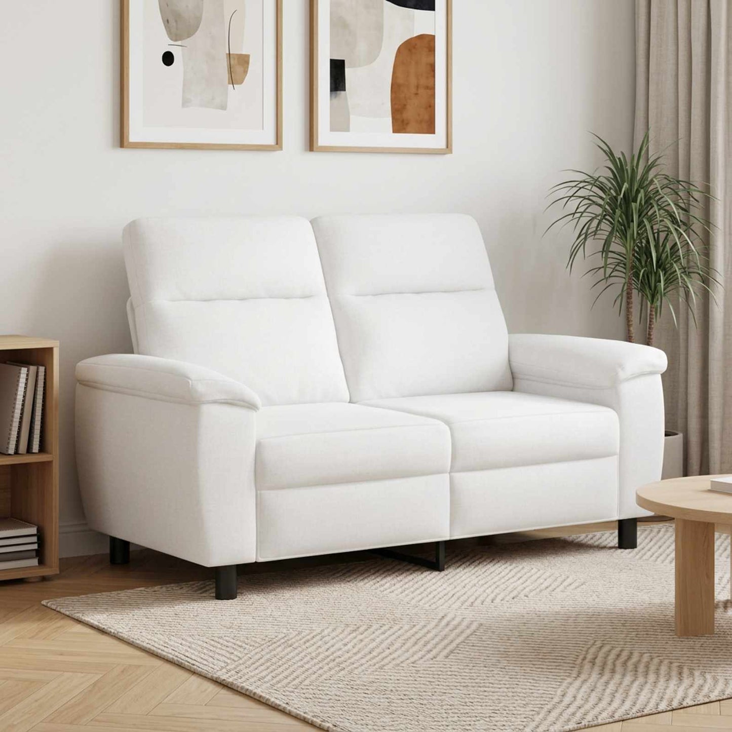 vidaXL Καναπές Λευκό 158 x 90 x 95 εκ Ύφασμα