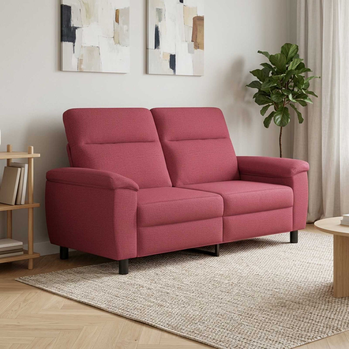 vidaXL Καναπές Κόκκινο 178 x 90 x 95 εκ Ύφασμα