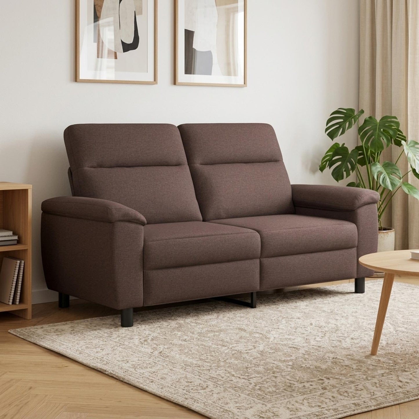vidaXL Καναπές Σκούρο Καφέ 178 x 90 x 95 εκ Ύφασμα