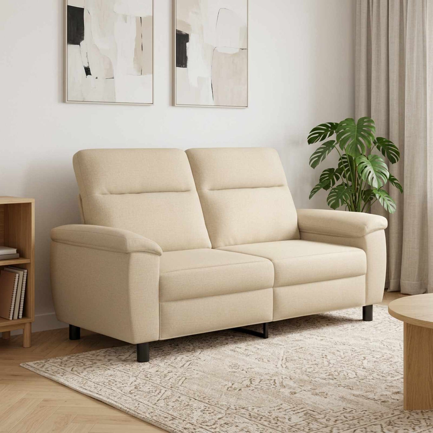 vidaXL Καναπές Κρεμ 178 x 90 x 95 εκ Ύφασμα
