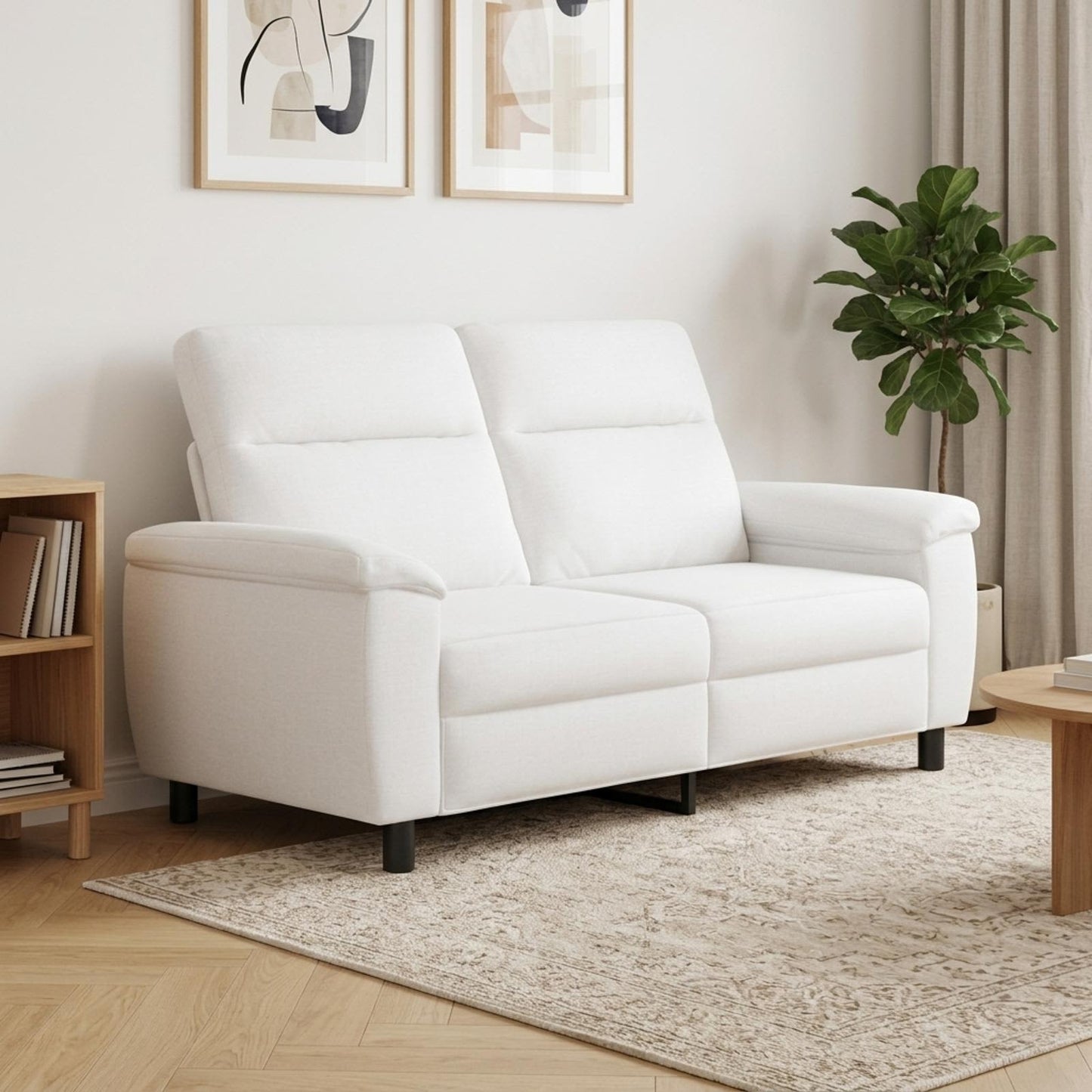 vidaXL Καναπές Λευκό 178 x 90 x 95 εκ Ύφασμα