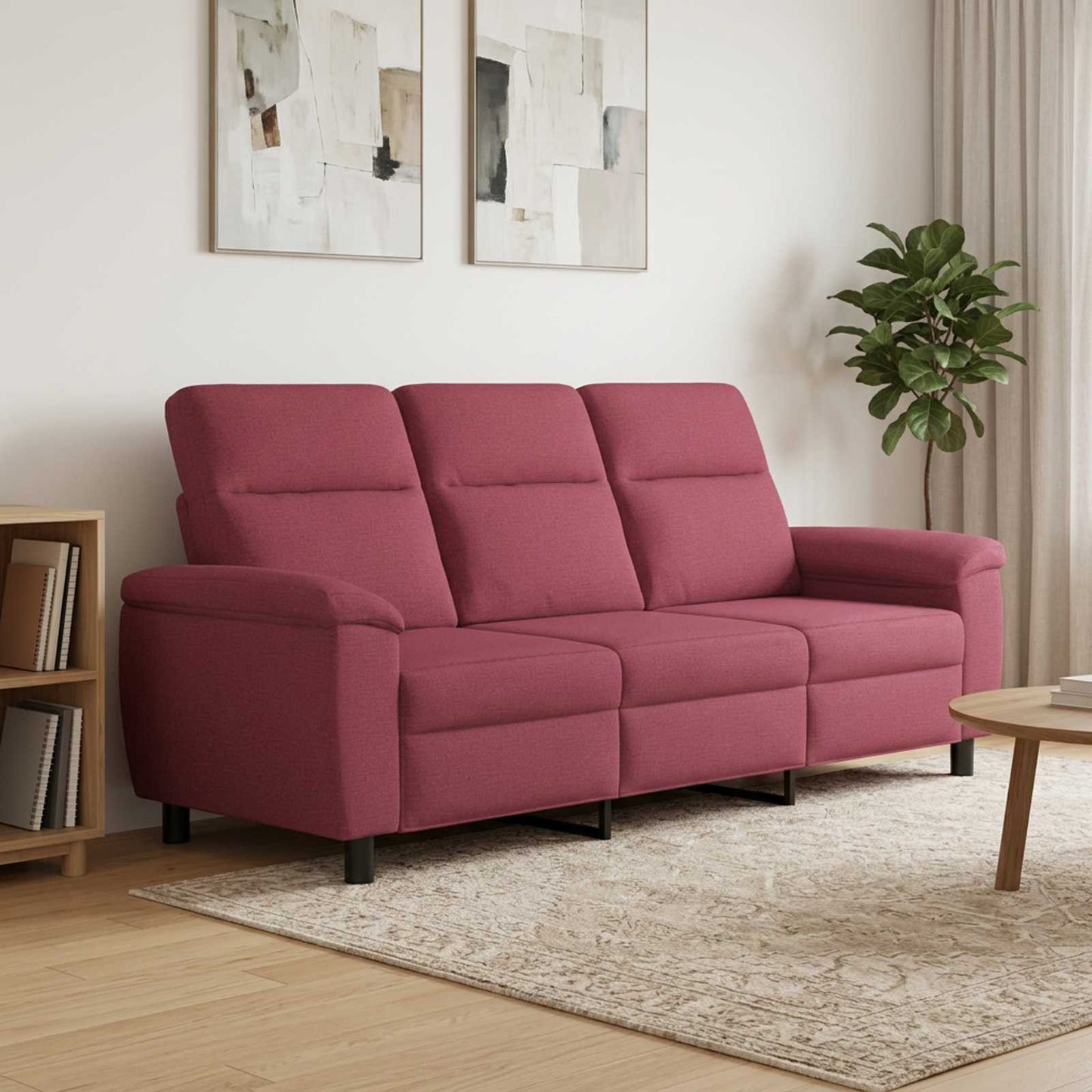 vidaXL Καναπές Κόκκινο 214 x 90 x 95 εκ. Ύφασμα