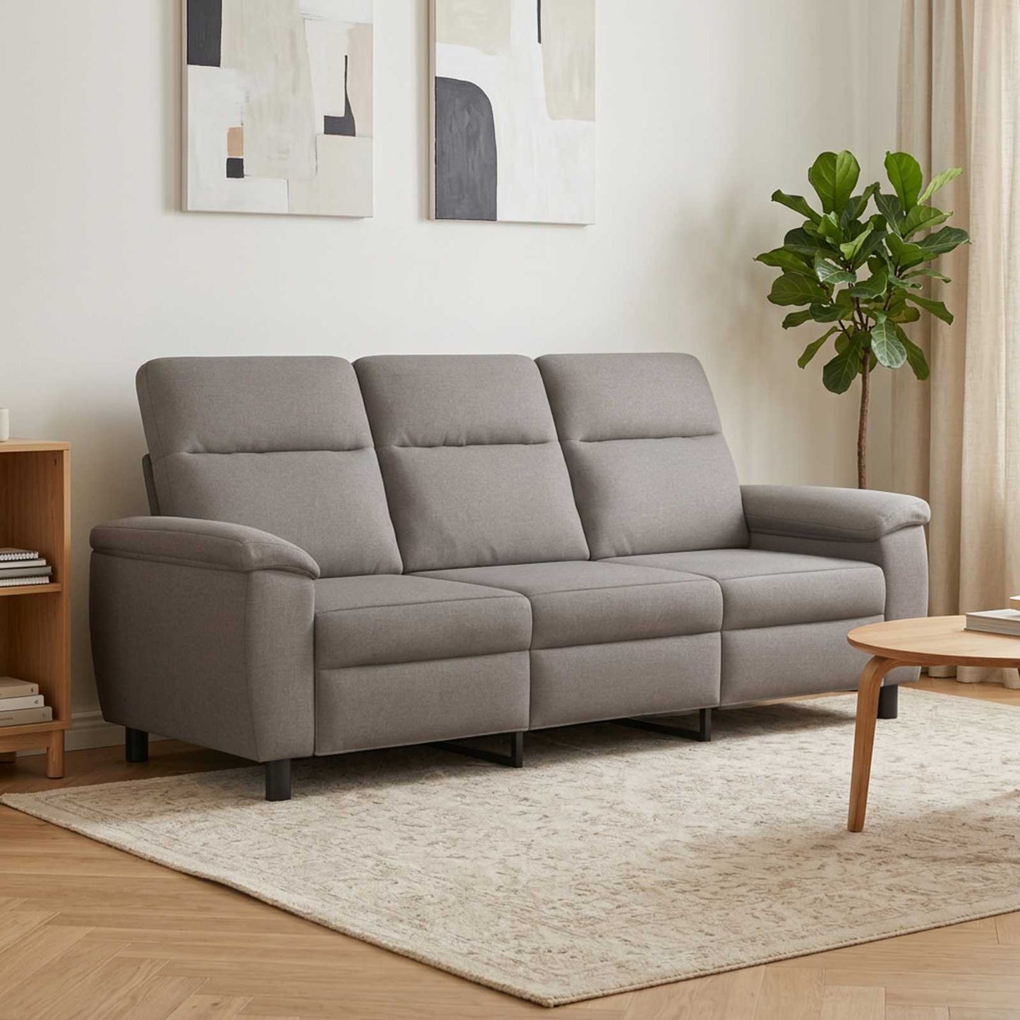 vidaXL Καναπές Taupe 214 x 90 x 95 εκ. Ύφασμα