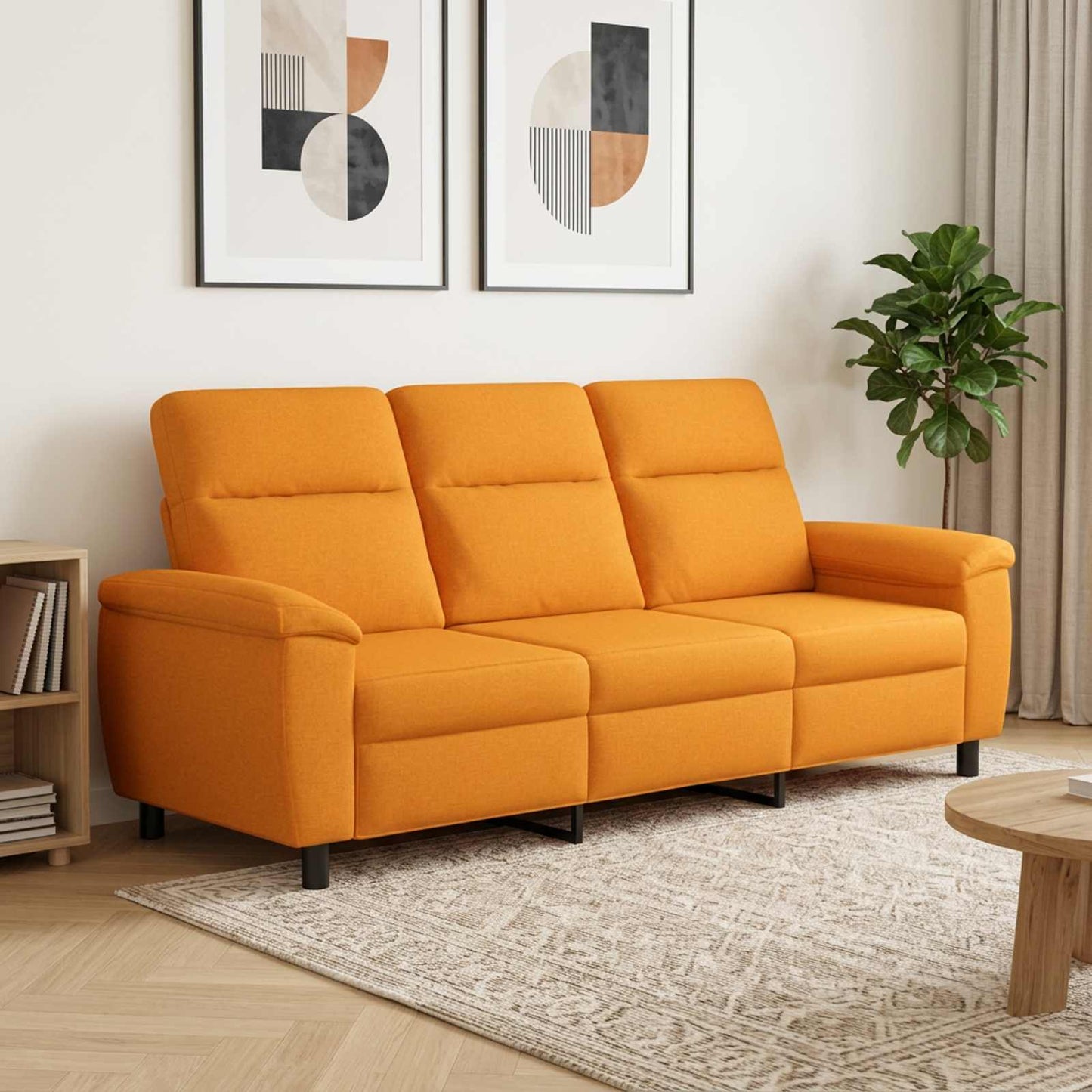 vidaXL Καναπές Σκούρο κίτρινο 214 x 90 x 95 εκ. Ύφασμα