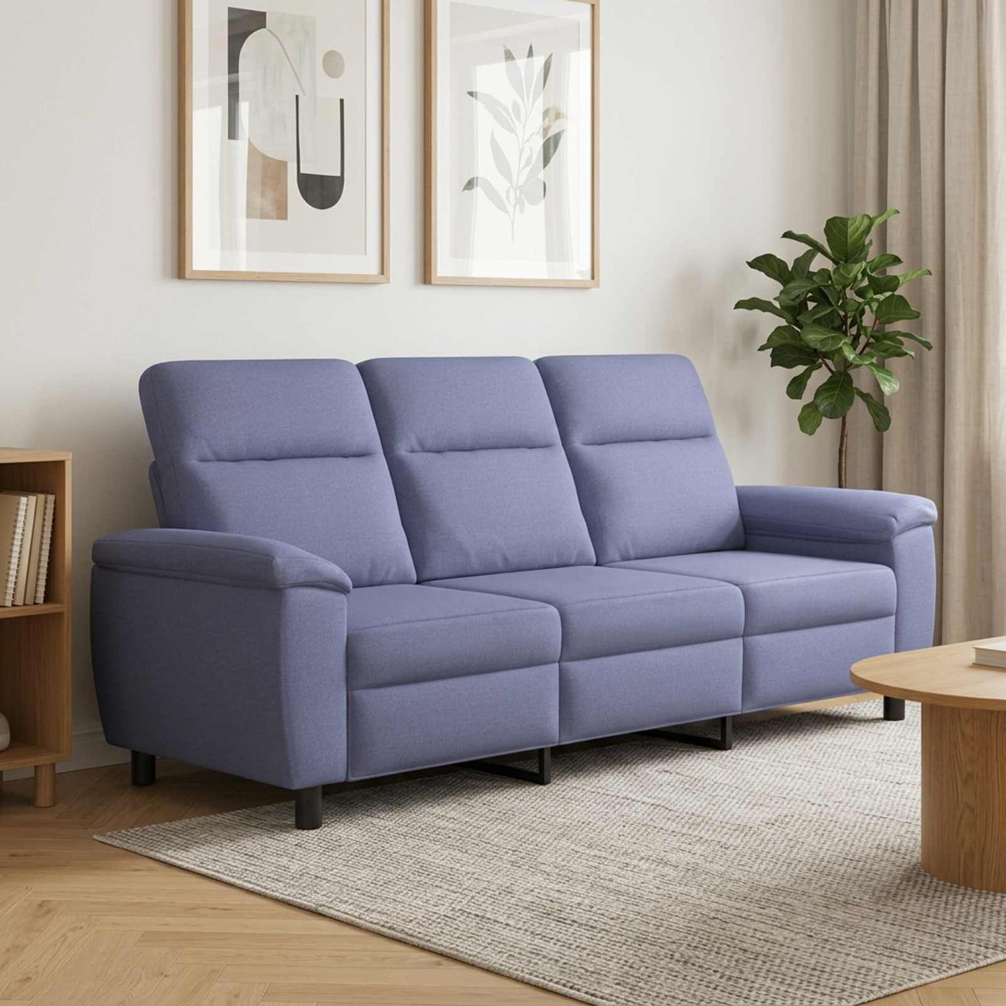 vidaXL Καναπές Μπλε τζην 214 x 90 x 95 εκ. Ύφασμα
