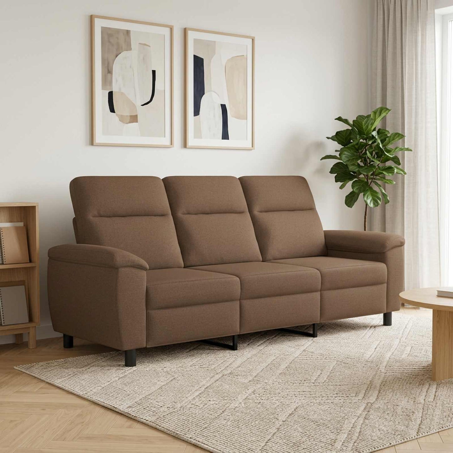 vidaXL Καναπές Καφέ 214 x 90 x 95 εκ. Ύφασμα