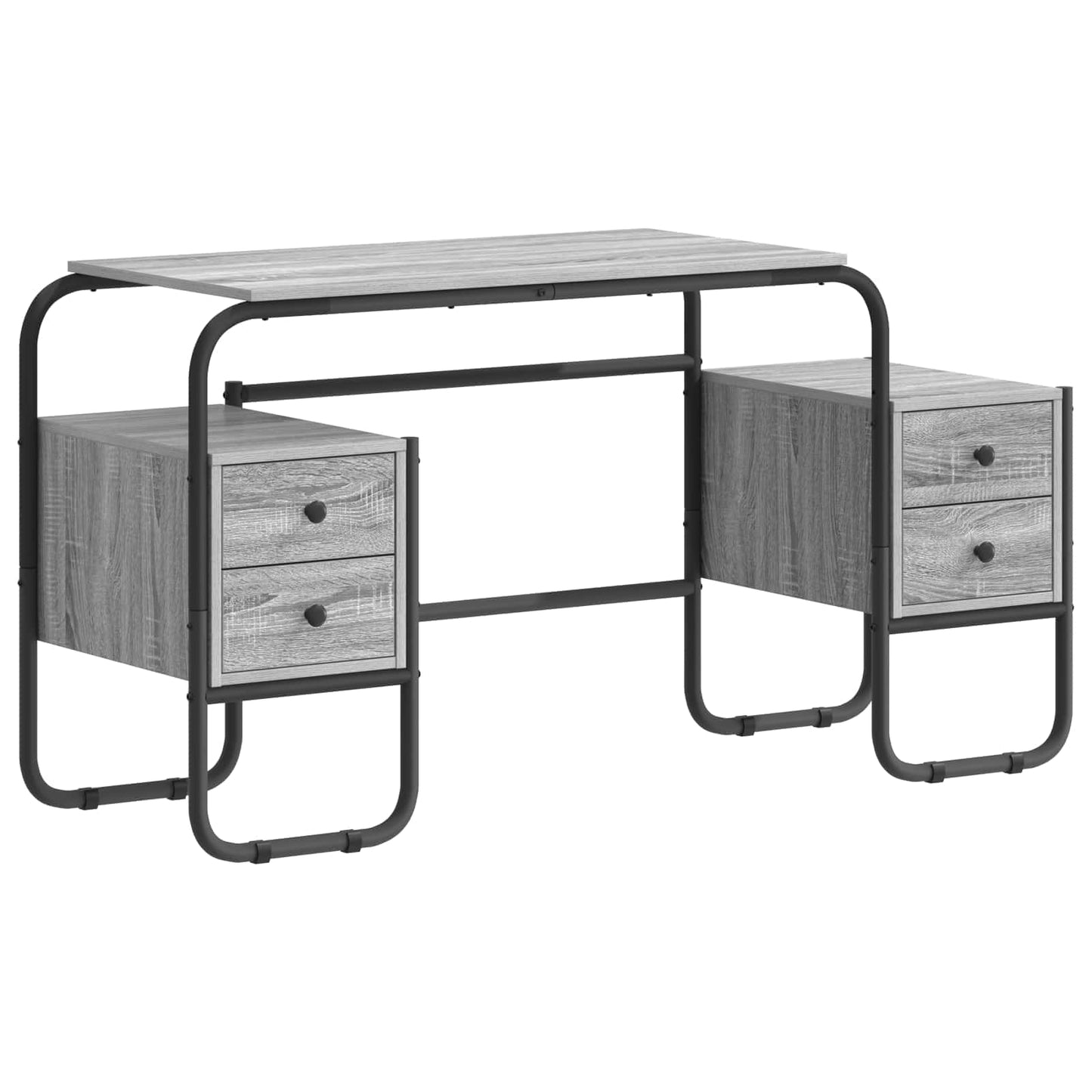 vidaXL Γραφείο με αποθηκευτικό χώρο Γκρι Sonoma 145 x 50 x 75 cm