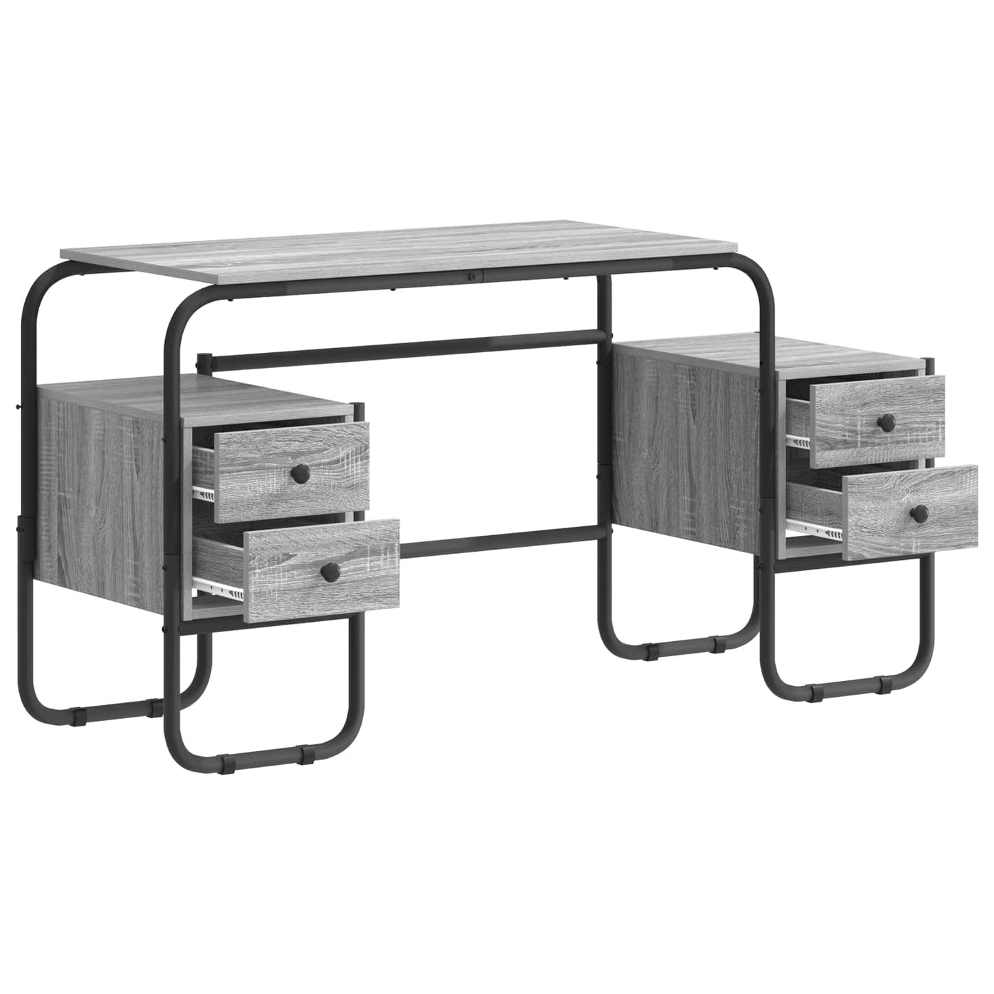vidaXL Γραφείο με αποθηκευτικό χώρο Γκρι Sonoma 145 x 50 x 75 cm