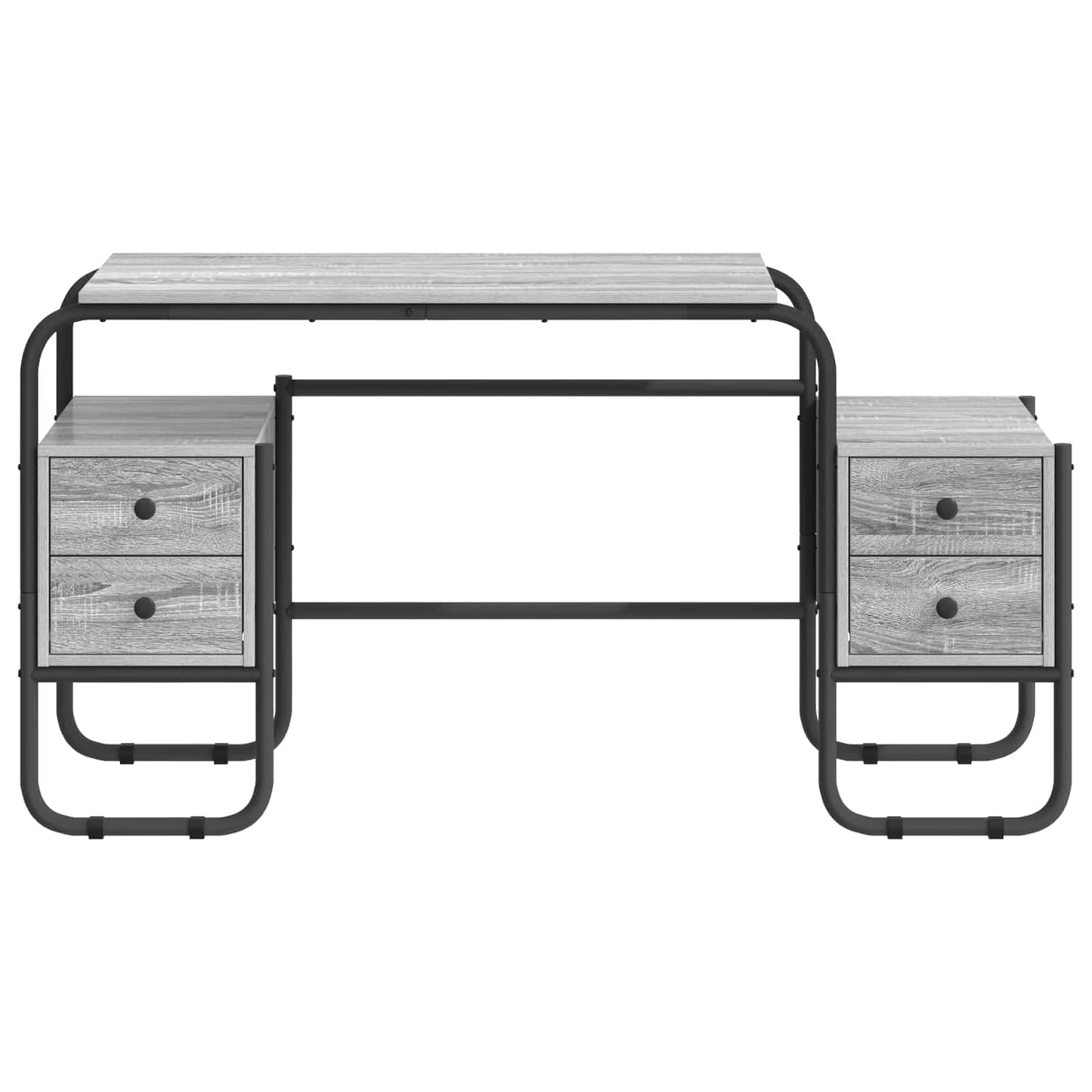 vidaXL Γραφείο με αποθηκευτικό χώρο Γκρι Sonoma 145 x 50 x 75 cm