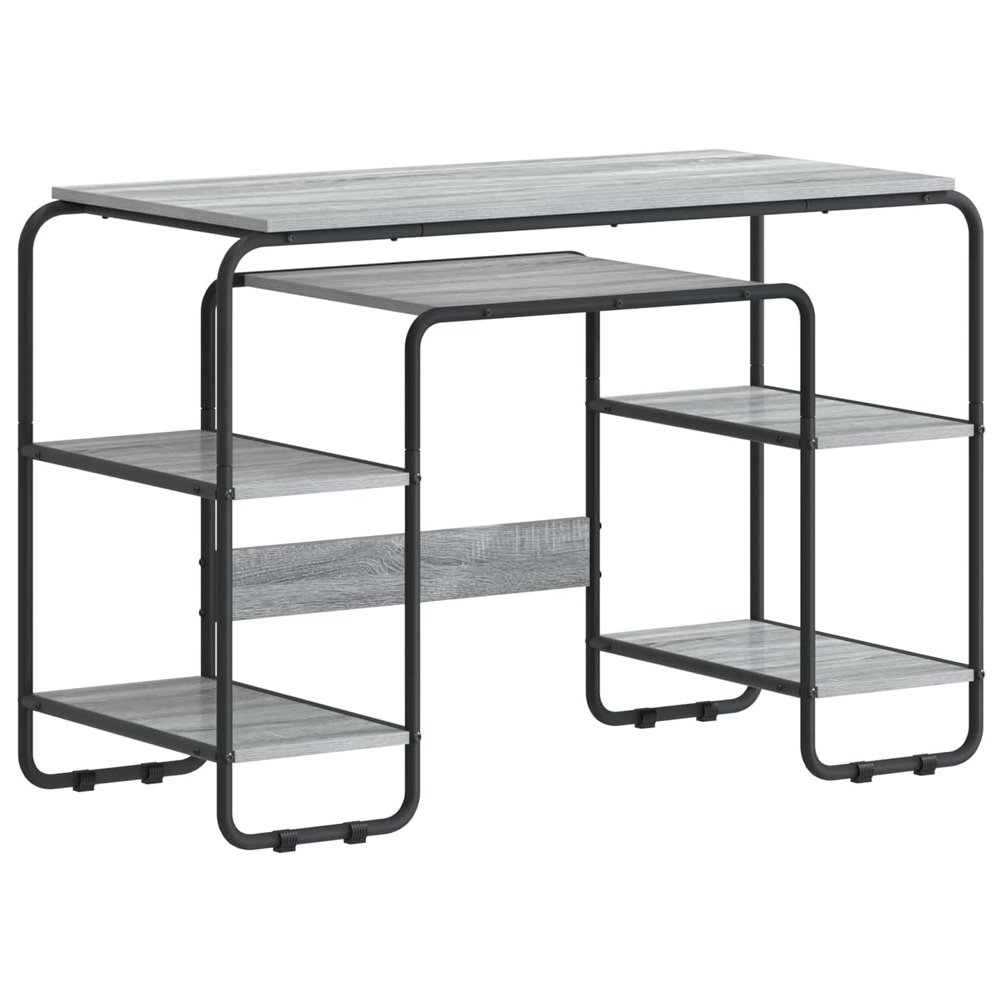 vidaXL Γραφείο με αποθηκευτικό χώρο Γκρι Sonoma 113,5 x 52 x 75,5 cm