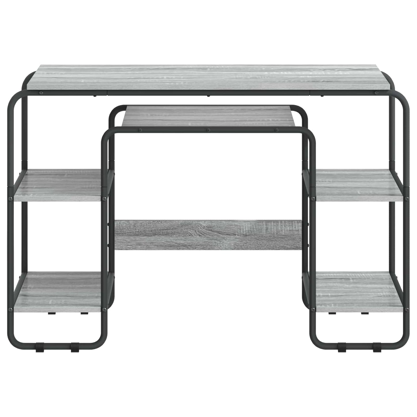 vidaXL Γραφείο με αποθηκευτικό χώρο Γκρι Sonoma 113,5 x 52 x 75,5 cm
