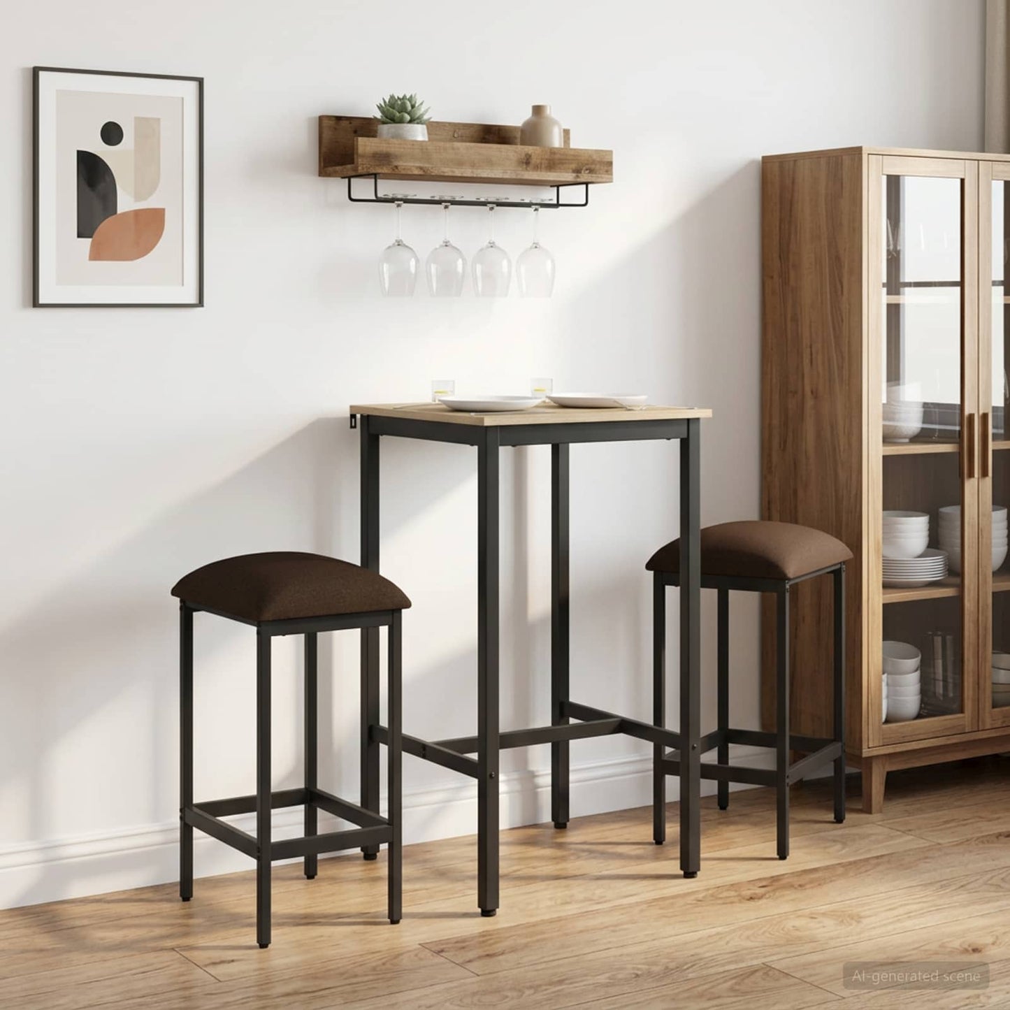 vidaXL Μπαρ σκαμπό 2 τμχ. Taupe 40 x 32 x 64 εκ Επεξεργασμένο Ξύλο