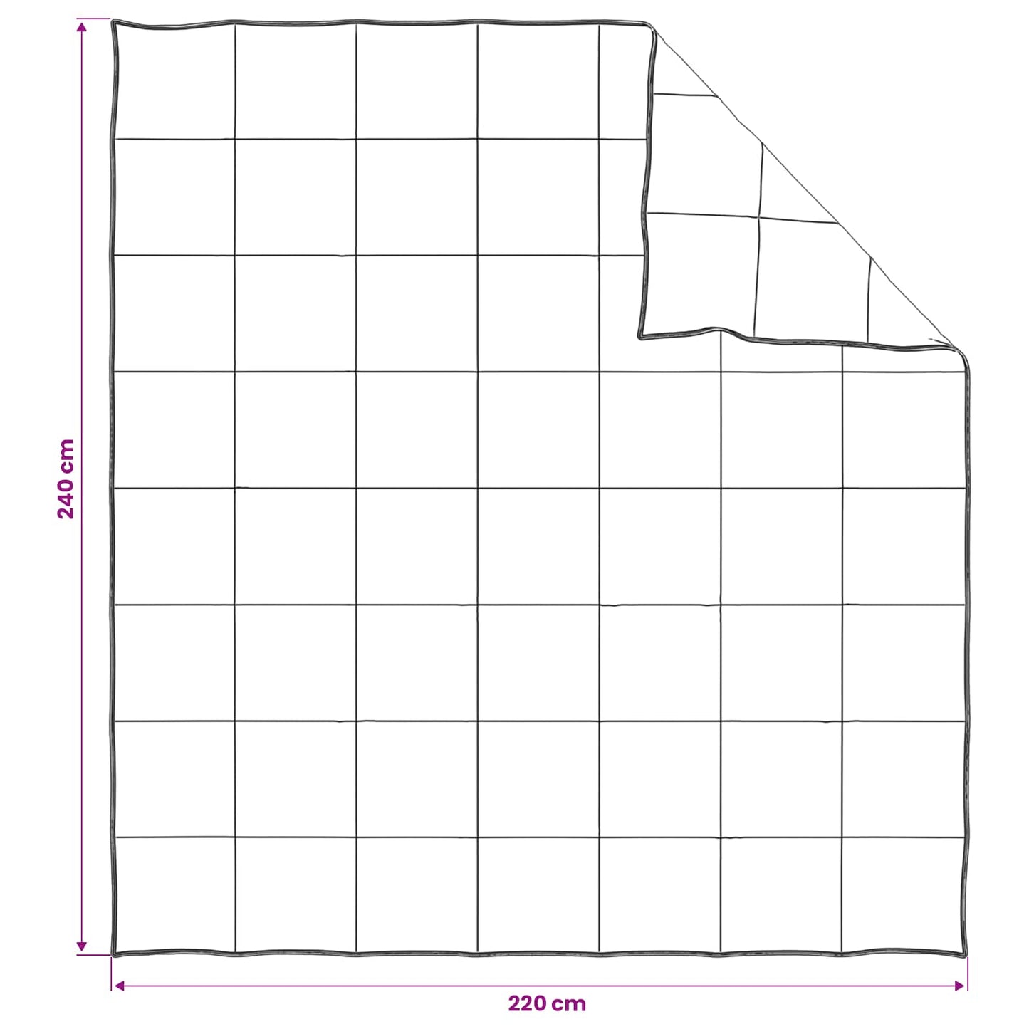 vidaXL Πάπλωμα 240 x 220 cm Καλοκαίρι 150 γρ/τ.μ. Βαμβάκι και καπόκ