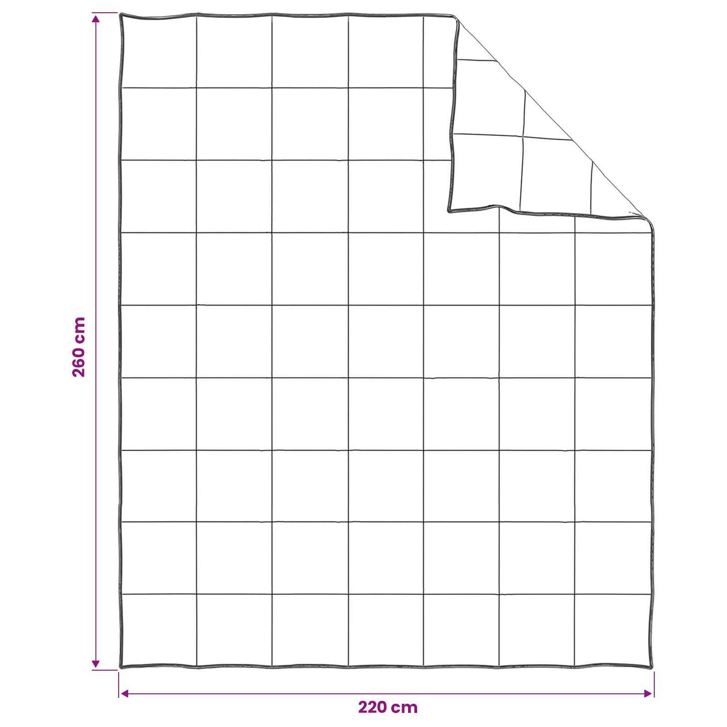 vidaXL Πάπλωμα 260 x 220 cm Καλοκαίρι 150 γρ/τ.μ.