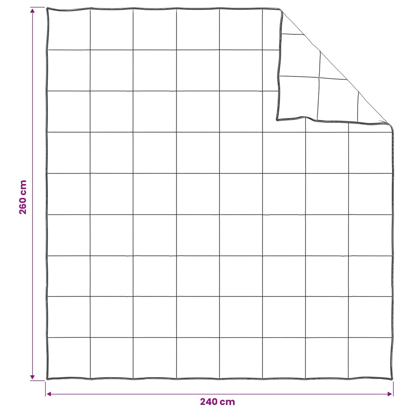 vidaXL Πάπλωμα 260 x 240 cm Καλοκαίρι 150 γρ/τ.μ.