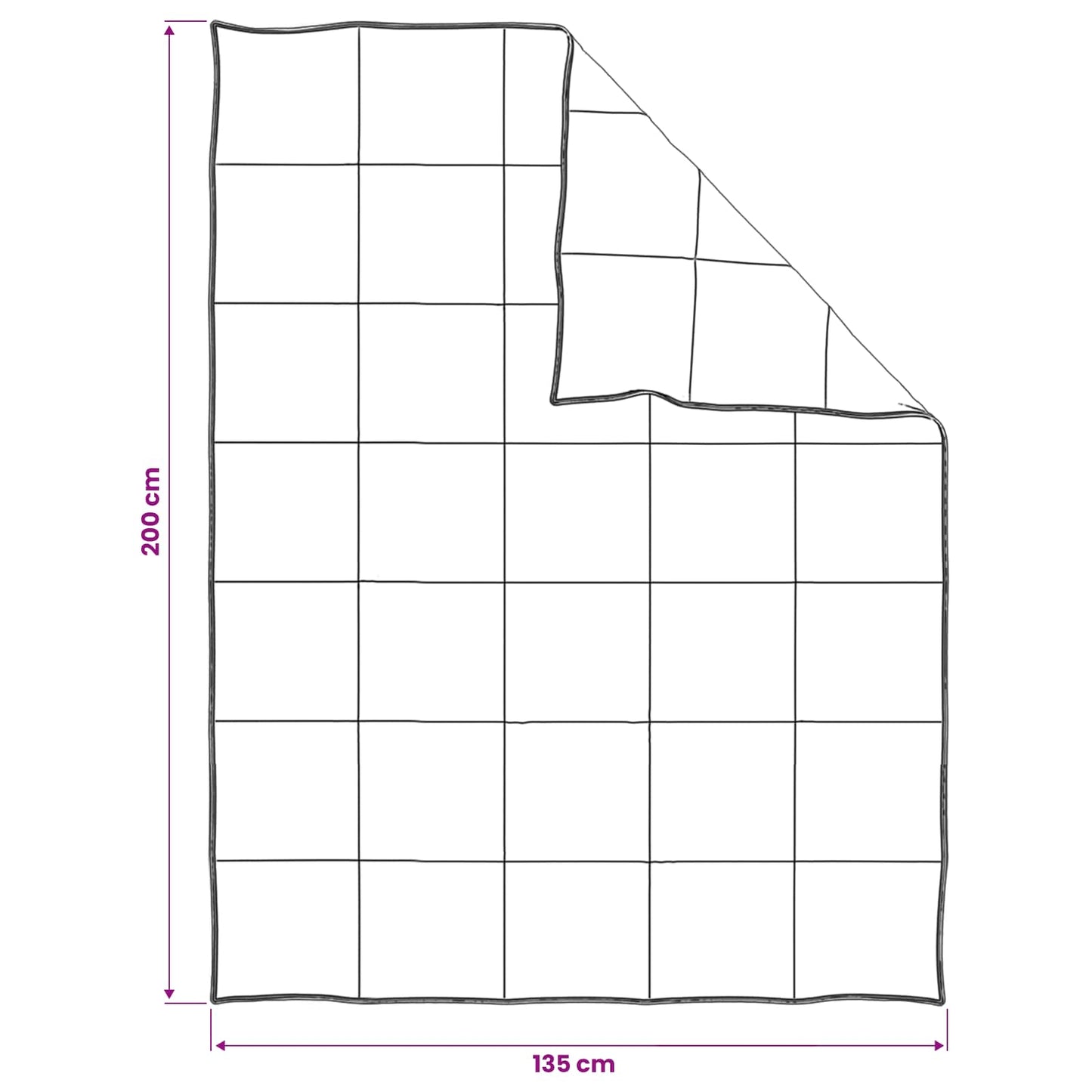 vidaXL Πάπλωμα 135 x 200 cm Όλες οι εποχές 250 γρ/τ.μ.