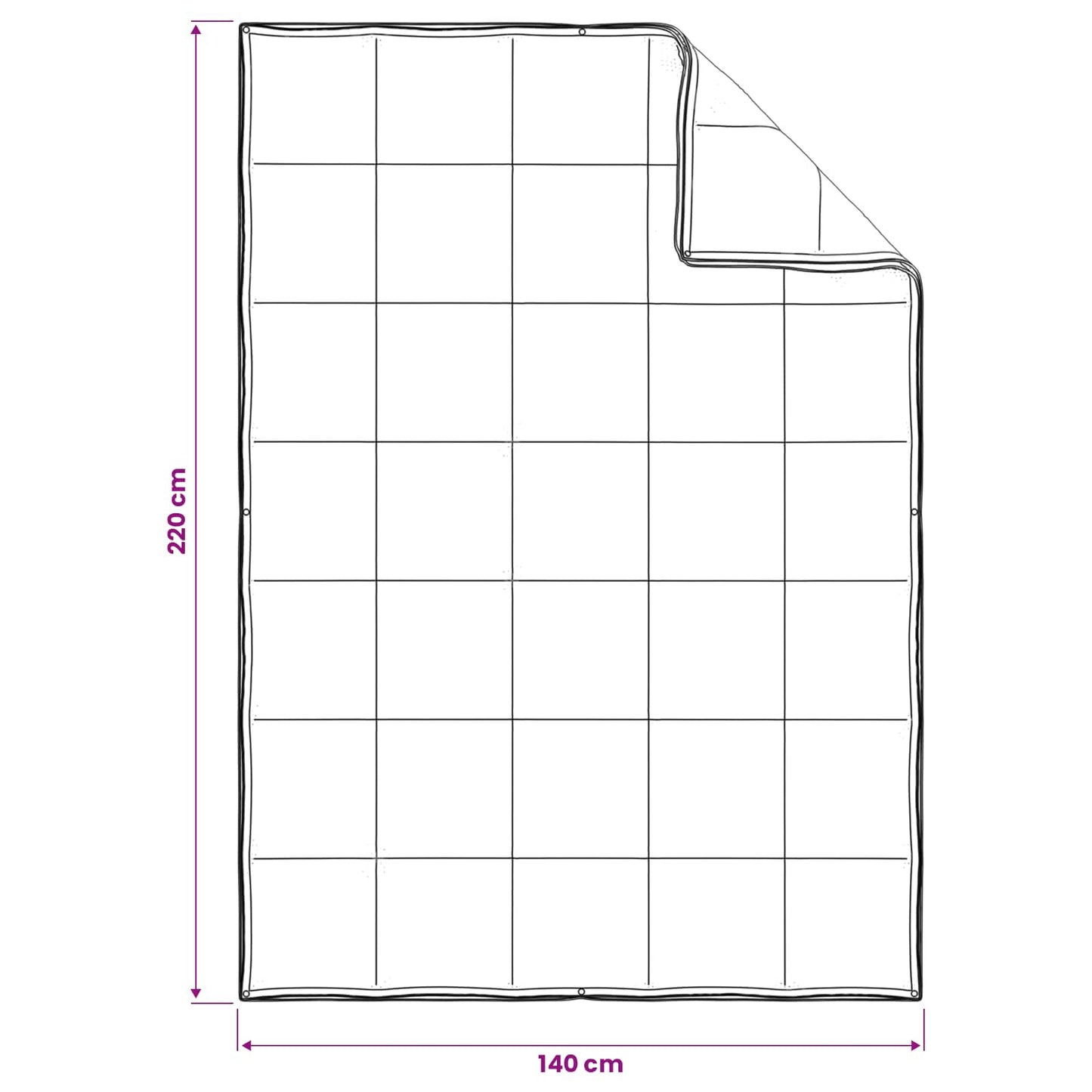 vidaXL Πάπλωμα 140 x 220 cm Όλες οι εποχές 150 gsm + 250 gsm