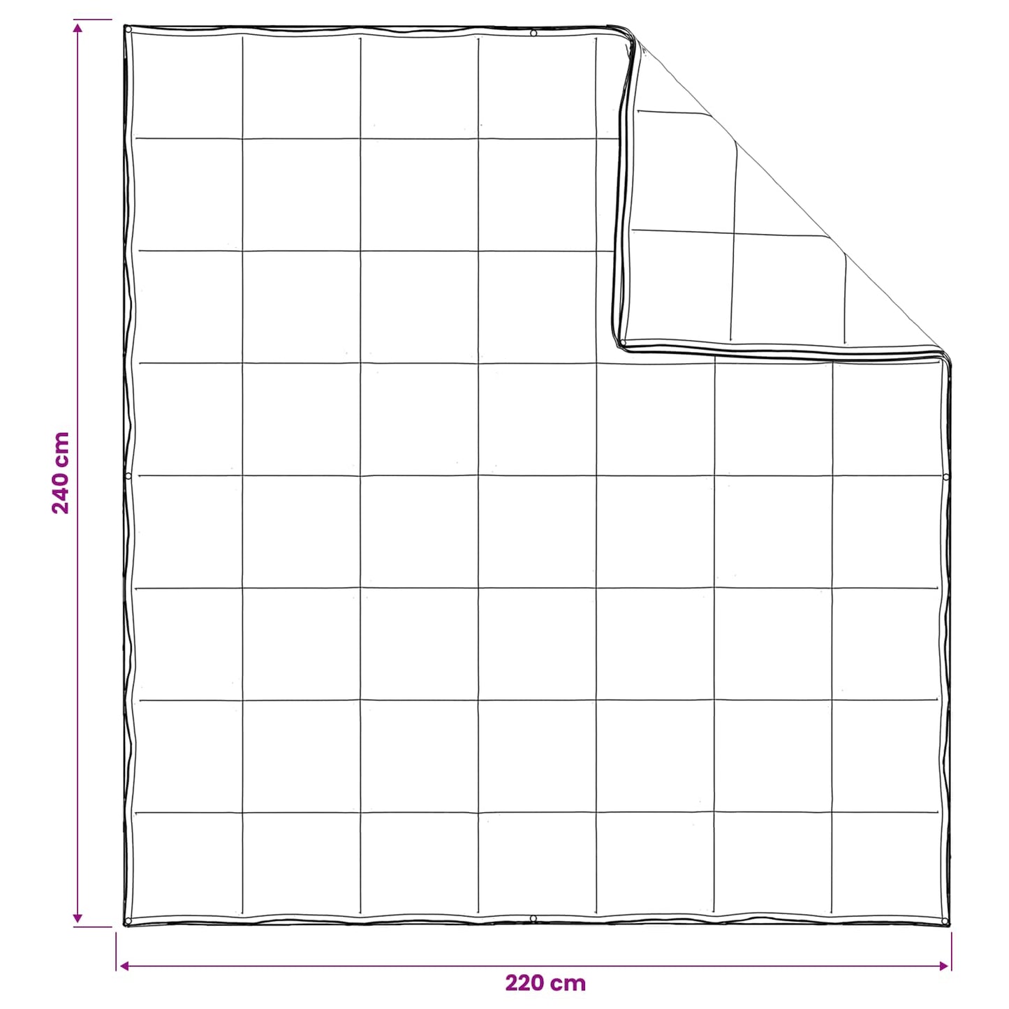vidaXL Πάπλωμα 240 x 220 cm Όλες οι εποχές 150 gsm + 250 gsm