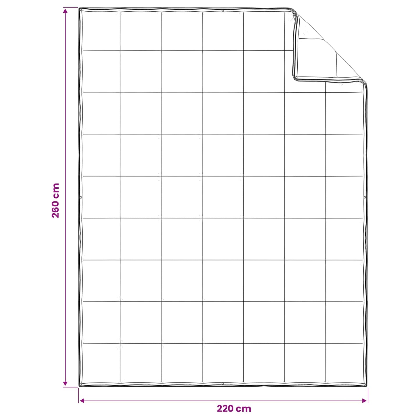 vidaXL Πάπλωμα 260 x 220 cm Όλες οι εποχές 150 gsm + 250 gsm