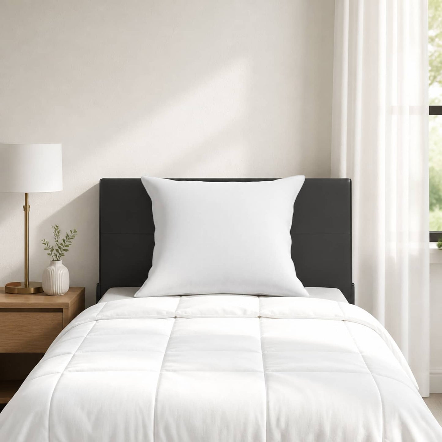 vidaXL Μαξιλάρι 80 x 80 cm Μαλακό Πολυεστέρας και ίνες μπαμπού Λευκό