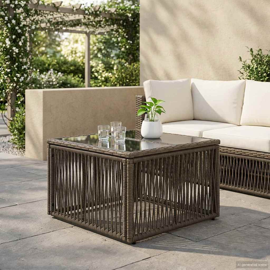 vidaXL Τραπέζι Κήπου Γκρι και Μαύρο 55 x 55 x 37 εκ