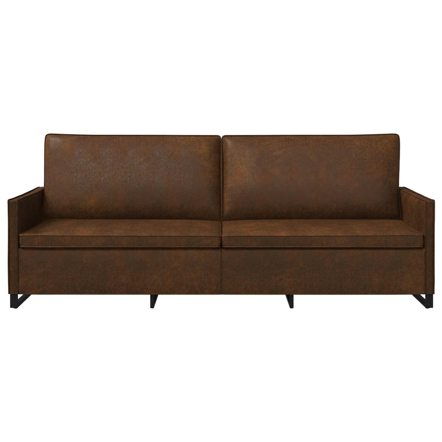 vidaXL Καθιστικό 3 ατόμων Καφέ 220 x 81 x 82 εκ. Συνθετικό σουέντ